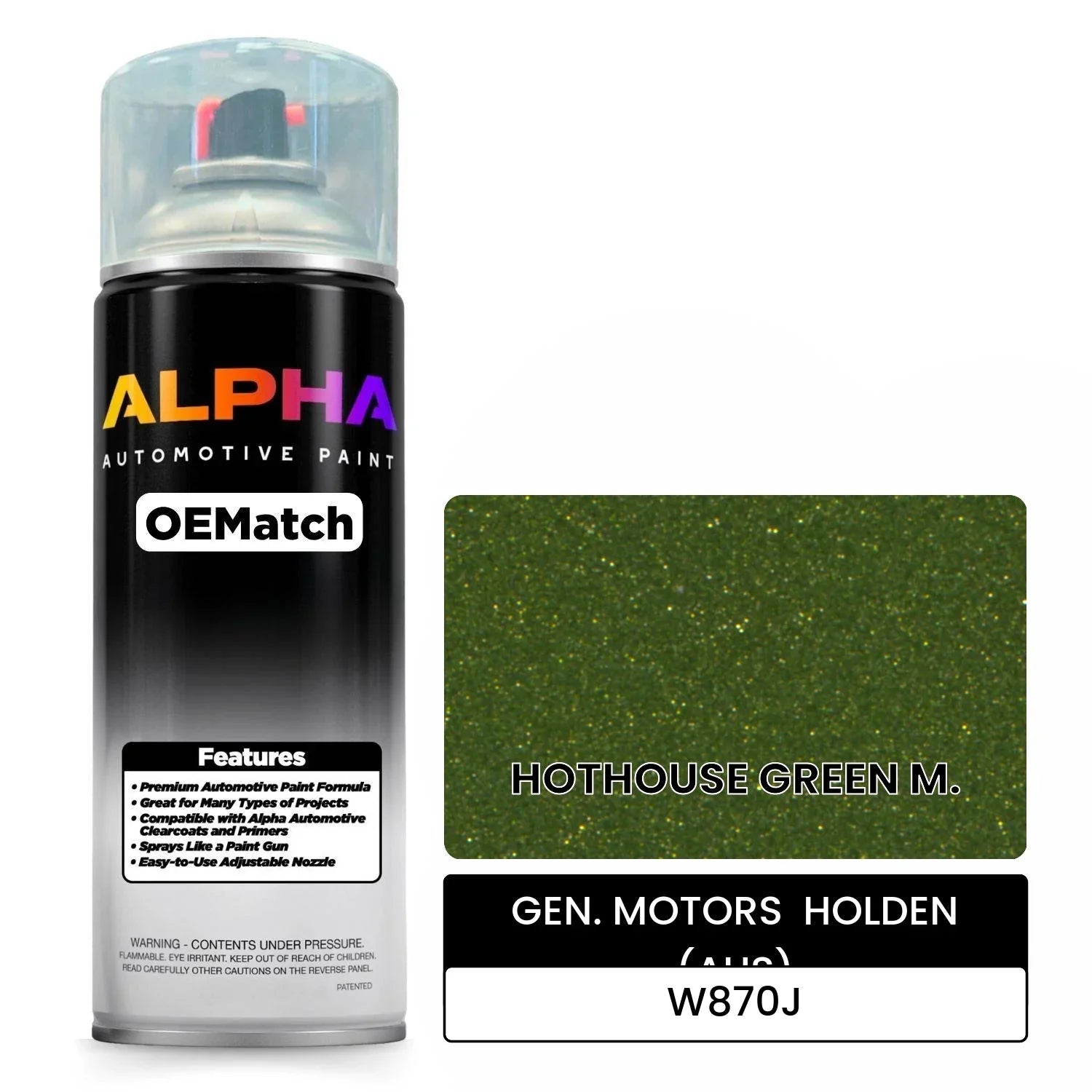GEN. MOTORS  HOLDEN (AUS) HOTHOUSE GREEN M. W870J OEMatch Spraycan
