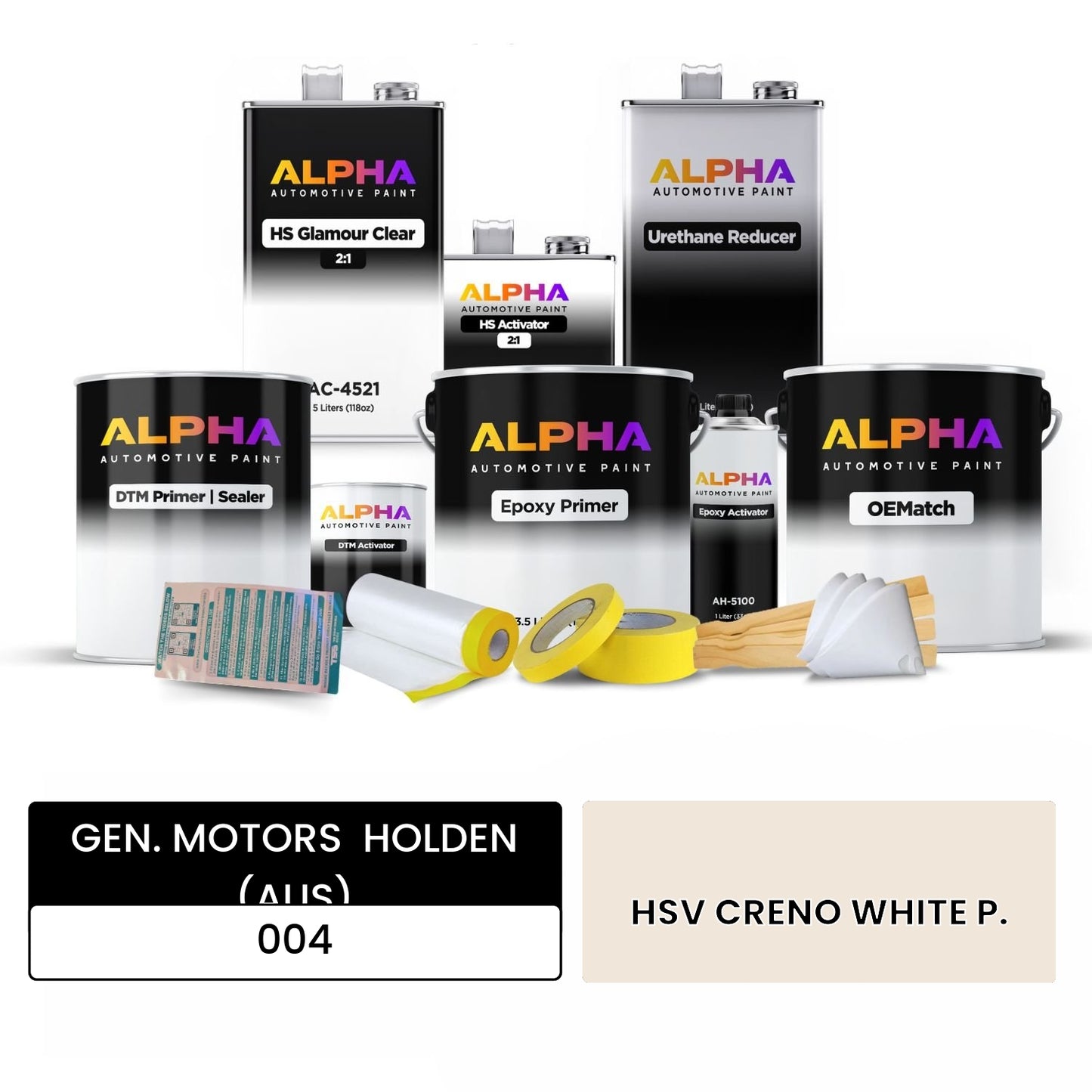 GEN. MOTORS  HOLDEN (AUS) HSV CRENO WHITE P. 004 OEMatch Vehicle Paint Kit