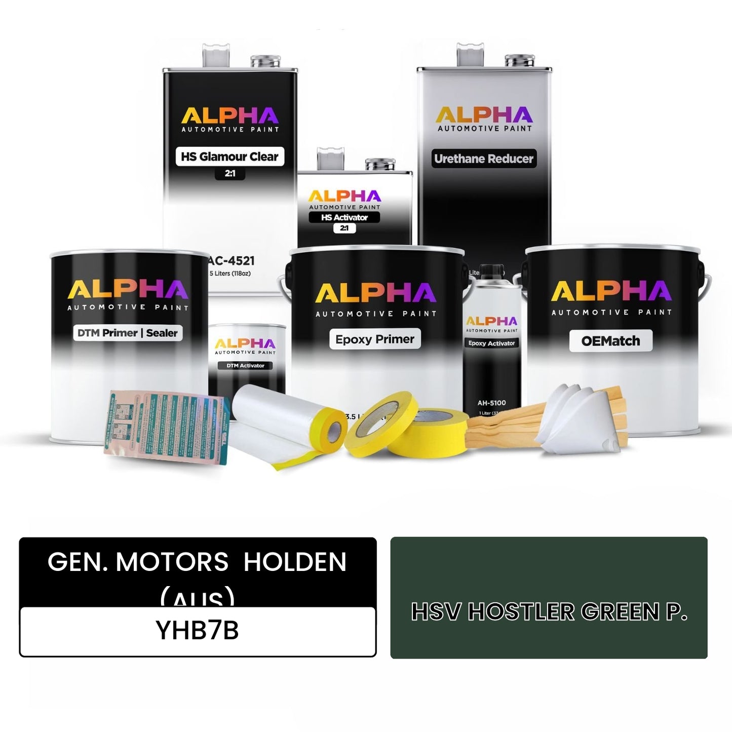GEN. MOTORS  HOLDEN (AUS) HSV HOSTLER GREEN P. YHB7B OEMatch Vehicle Paint Kit