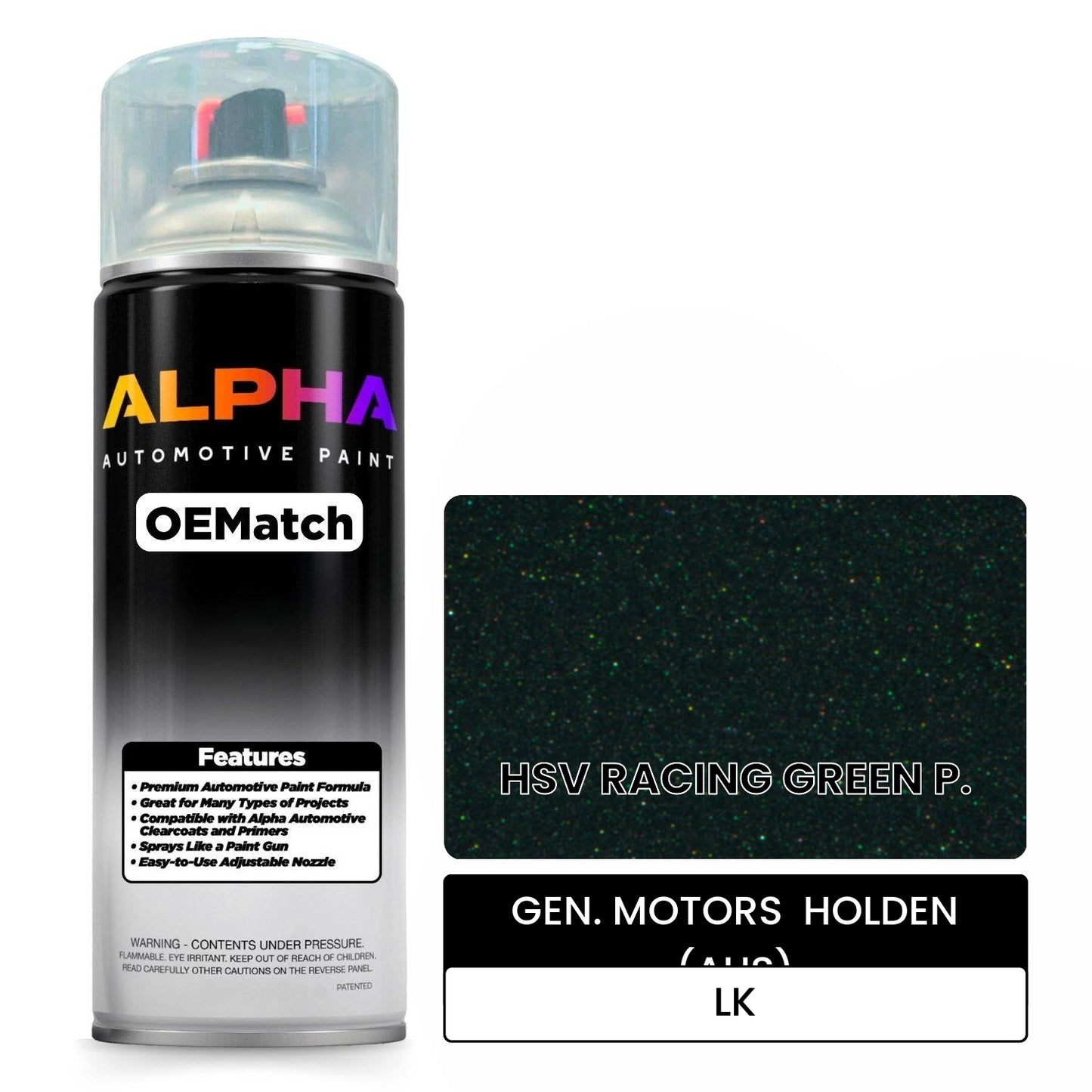 GEN. MOTORS  HOLDEN (AUS) HSV RACING GREEN P. LK OEMatch Spraycan