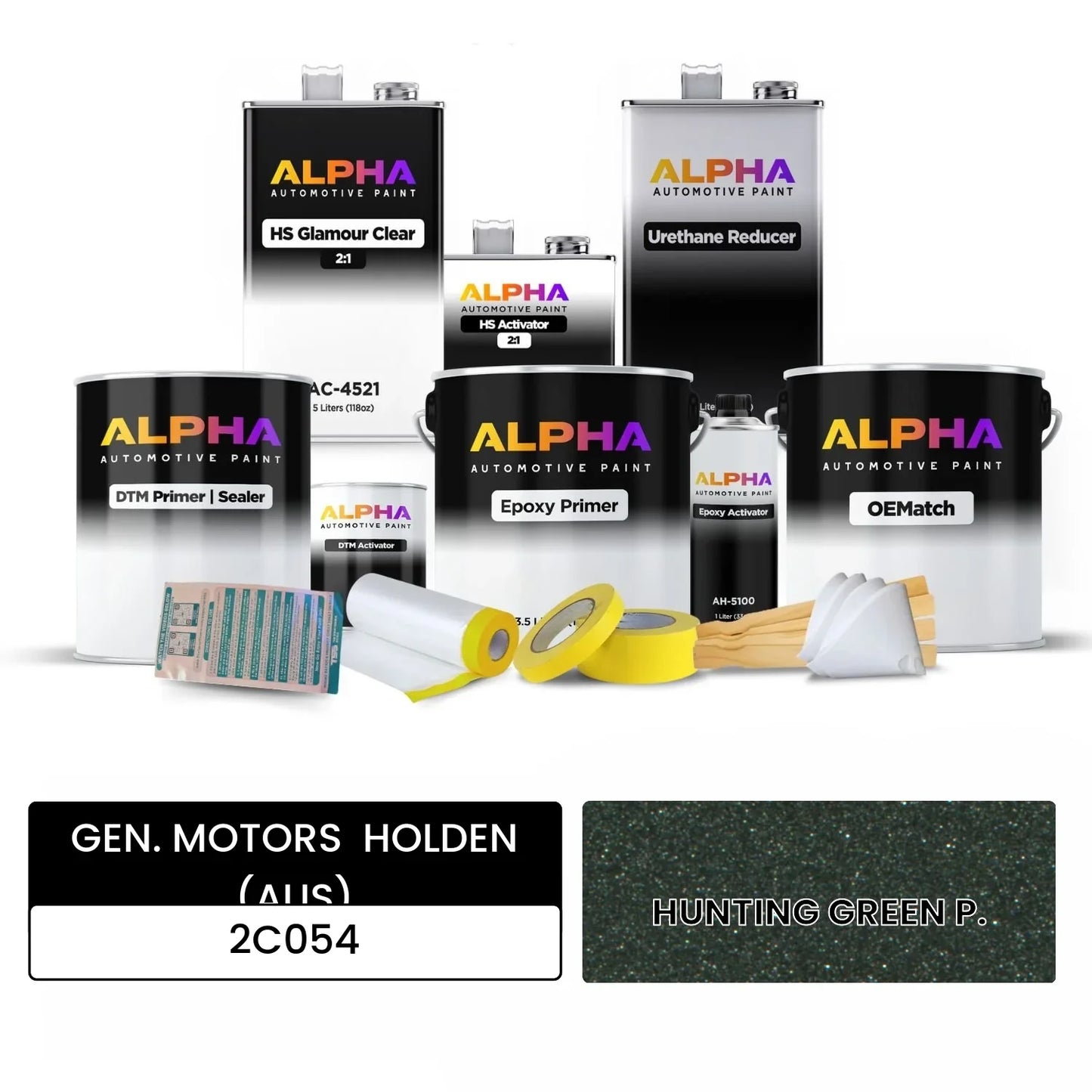 GEN. MOTORS  HOLDEN (AUS) HUNTING GREEN P. 2C054 OEMatch Vehicle Paint Kit