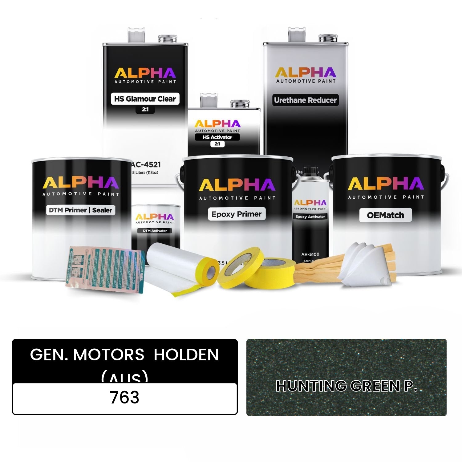 GEN. MOTORS  HOLDEN (AUS) HUNTING GREEN P. 763 OEMatch Vehicle Paint Kit