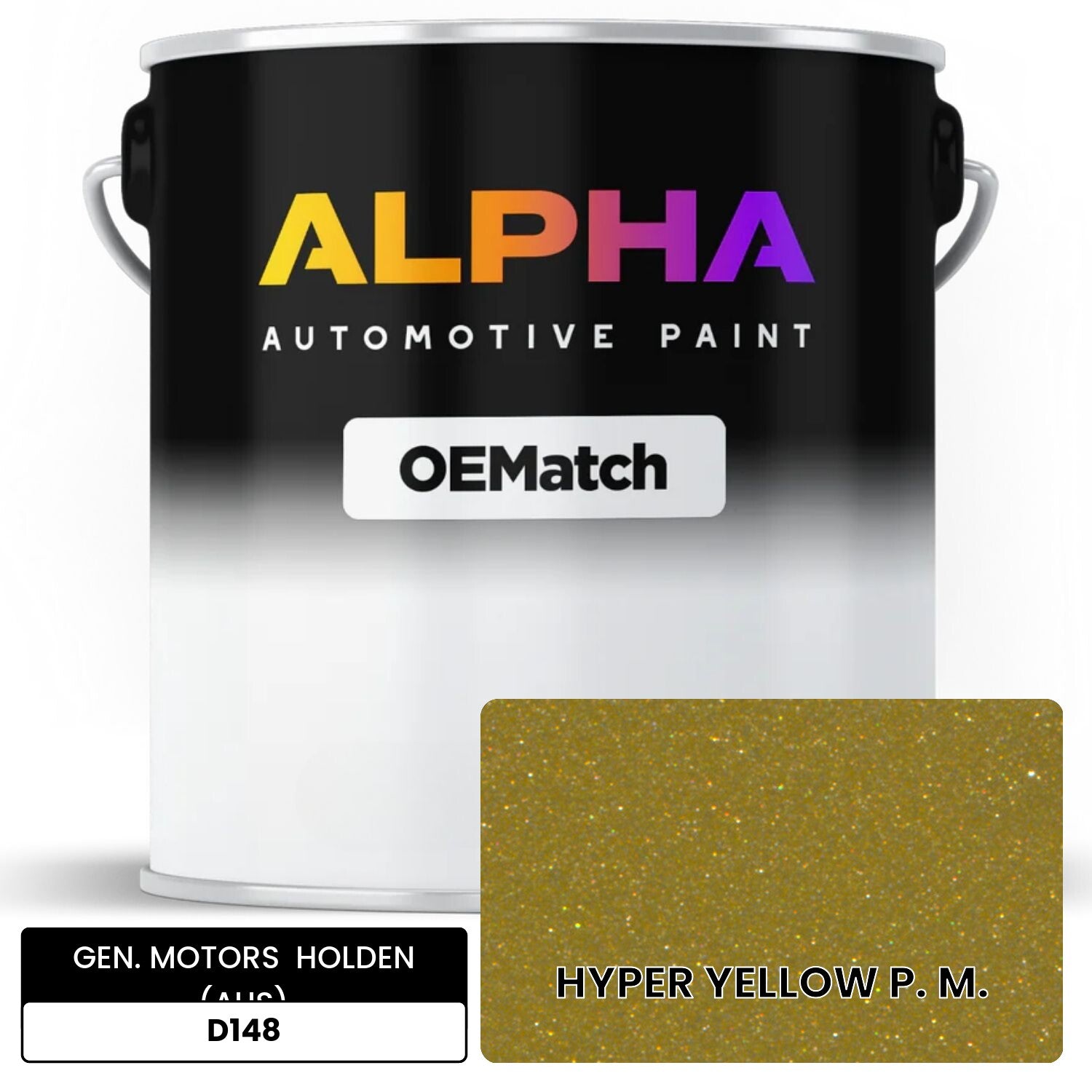 GEN. MOTORS  HOLDEN (AUS) HYPER YELLOW P. M. D148 OEMatch Basecoat