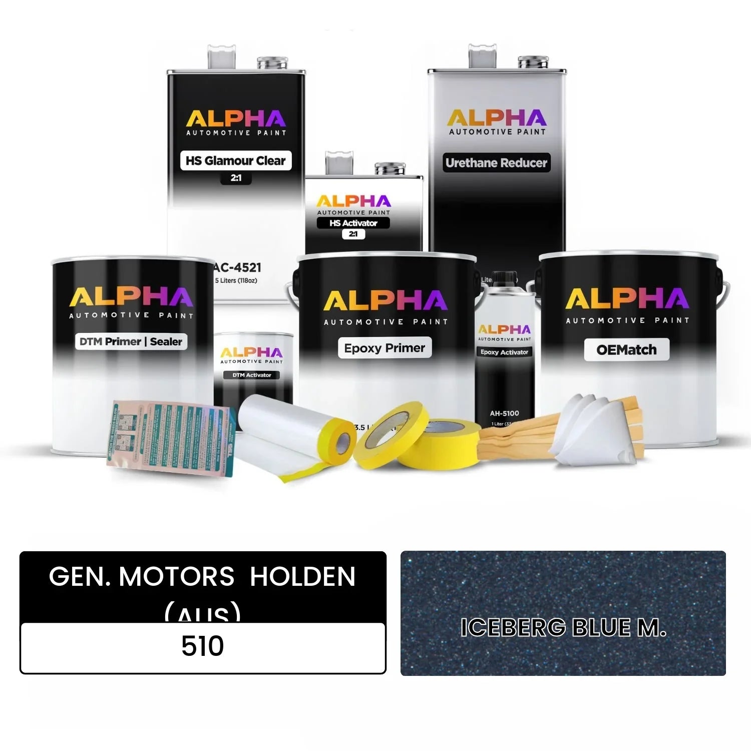 GEN. MOTORS  HOLDEN (AUS) ICEBERG BLUE M. 510 OEMatch Vehicle Paint Kit