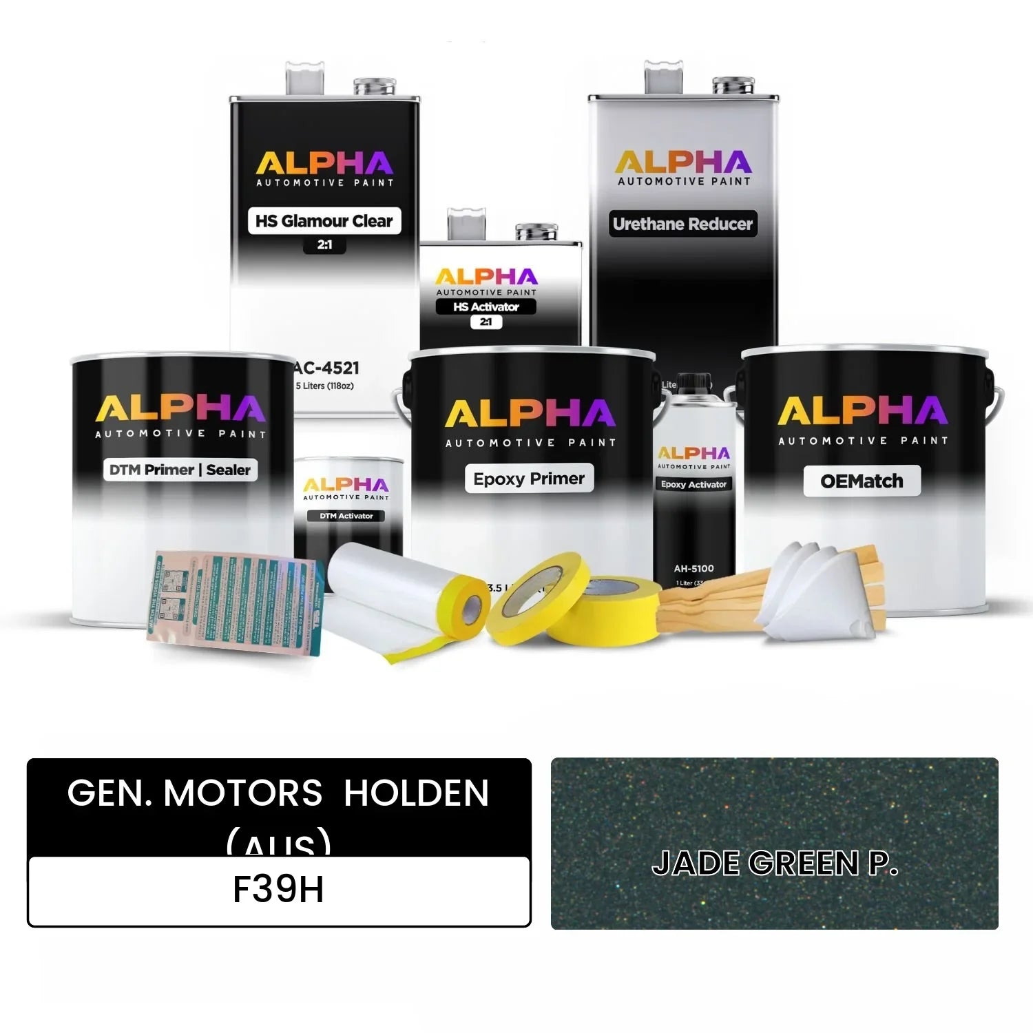 GEN. MOTORS  HOLDEN (AUS) JADE GREEN P. F39H OEMatch Vehicle Paint Kit