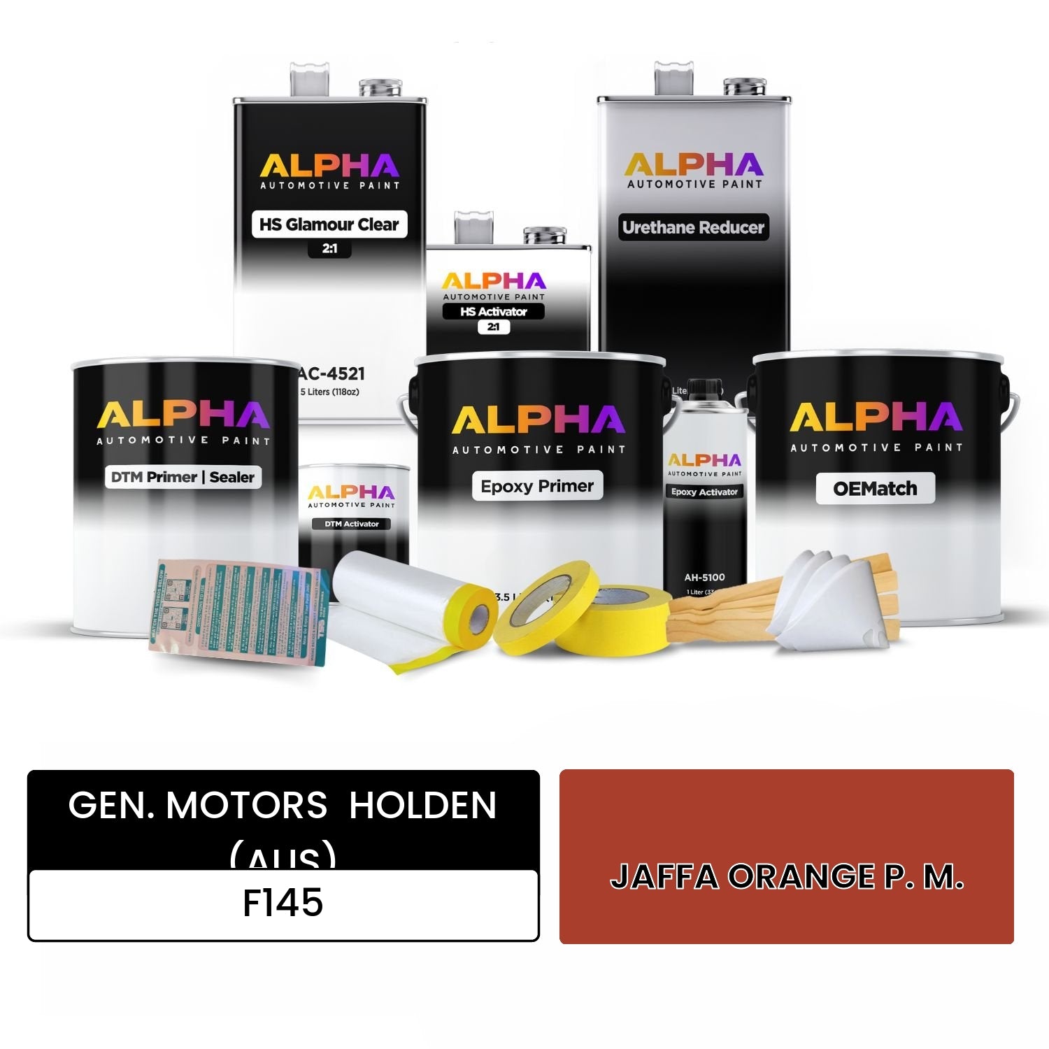 GEN. MOTORS  HOLDEN (AUS) JAFFA ORANGE P. M. F145 OEMatch Vehicle Paint Kit
