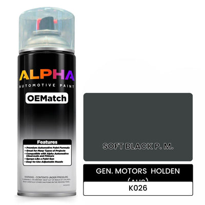 GEN. MOTORS  HOLDEN (AUS) SOFT BLACK P. M. K026 | OEMatch Automotive Spraycan