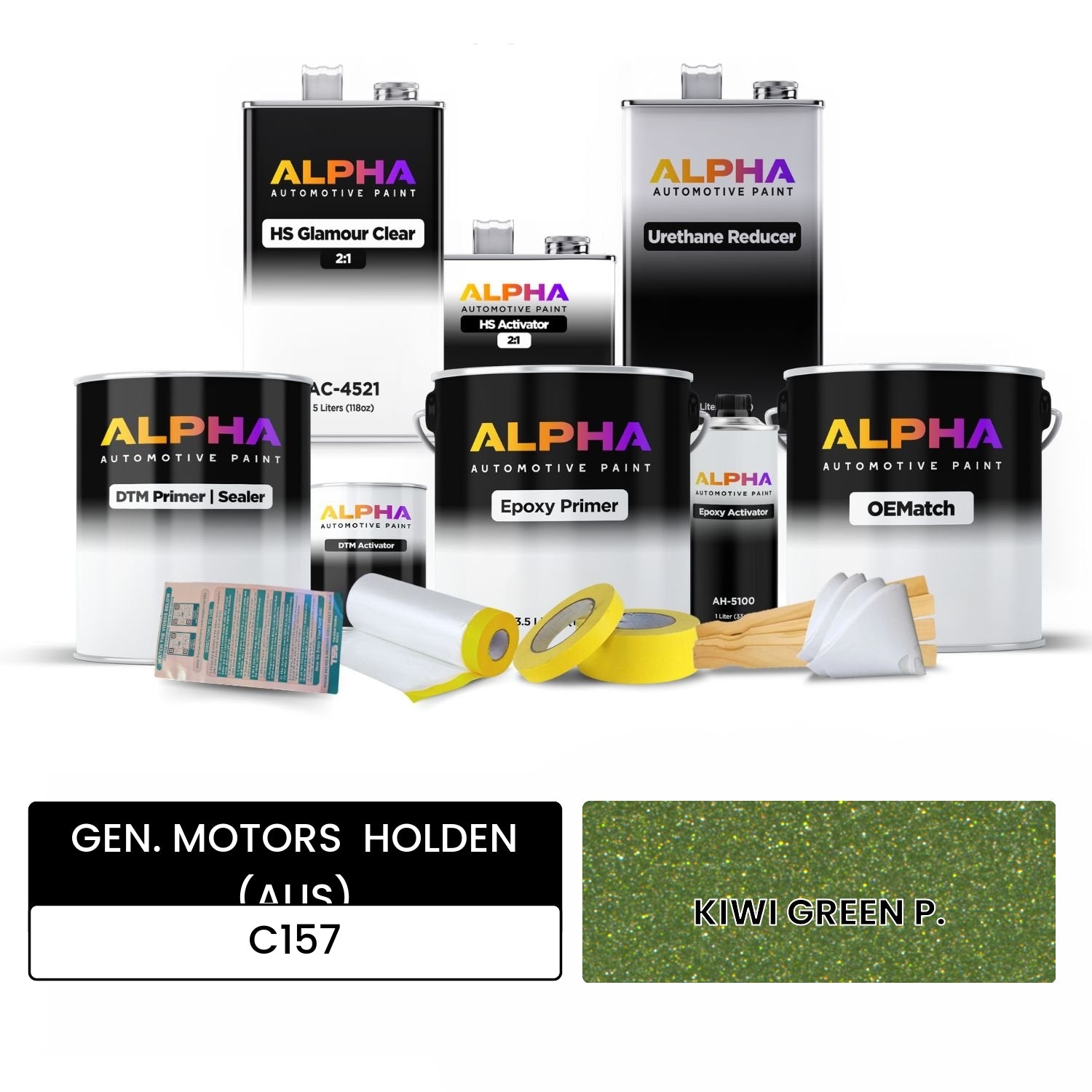 GEN. MOTORS  HOLDEN (AUS) KIWI GREEN P. C157 OEMatch Vehicle Paint Kit
