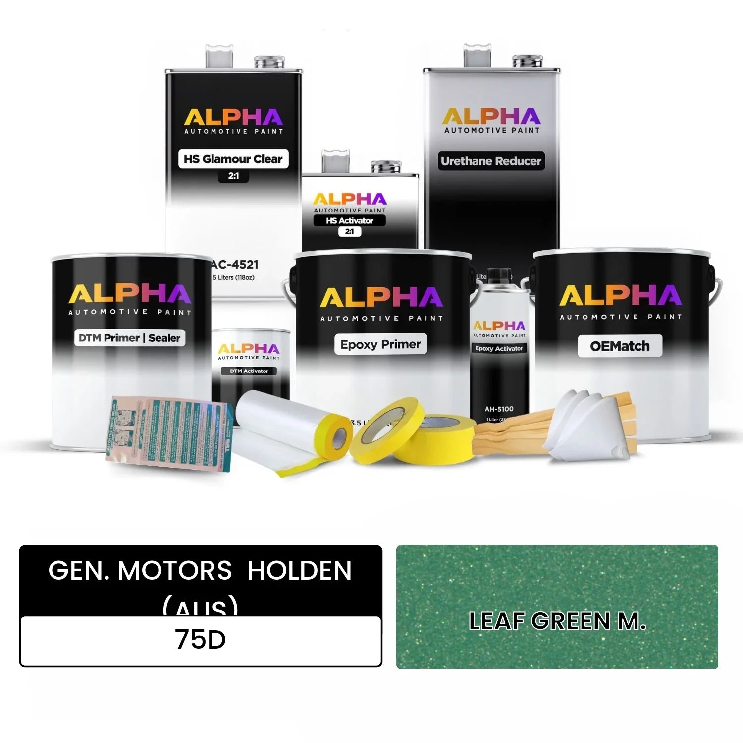 GEN. MOTORS  HOLDEN (AUS) LEAF GREEN M. 75D OEMatch Vehicle Paint Kit