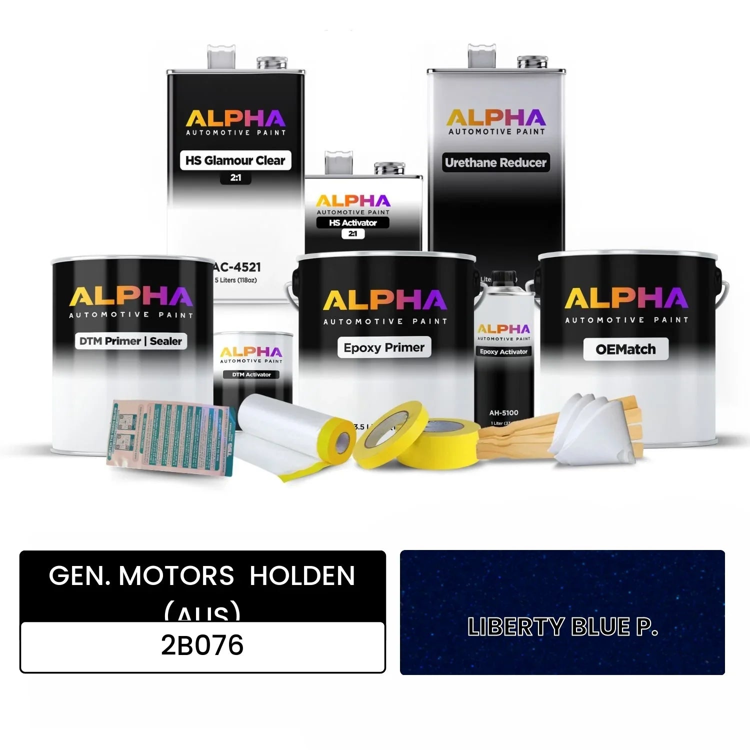 GEN. MOTORS  HOLDEN (AUS) LIBERTY BLUE P. 2B076 OEMatch Vehicle Paint Kit