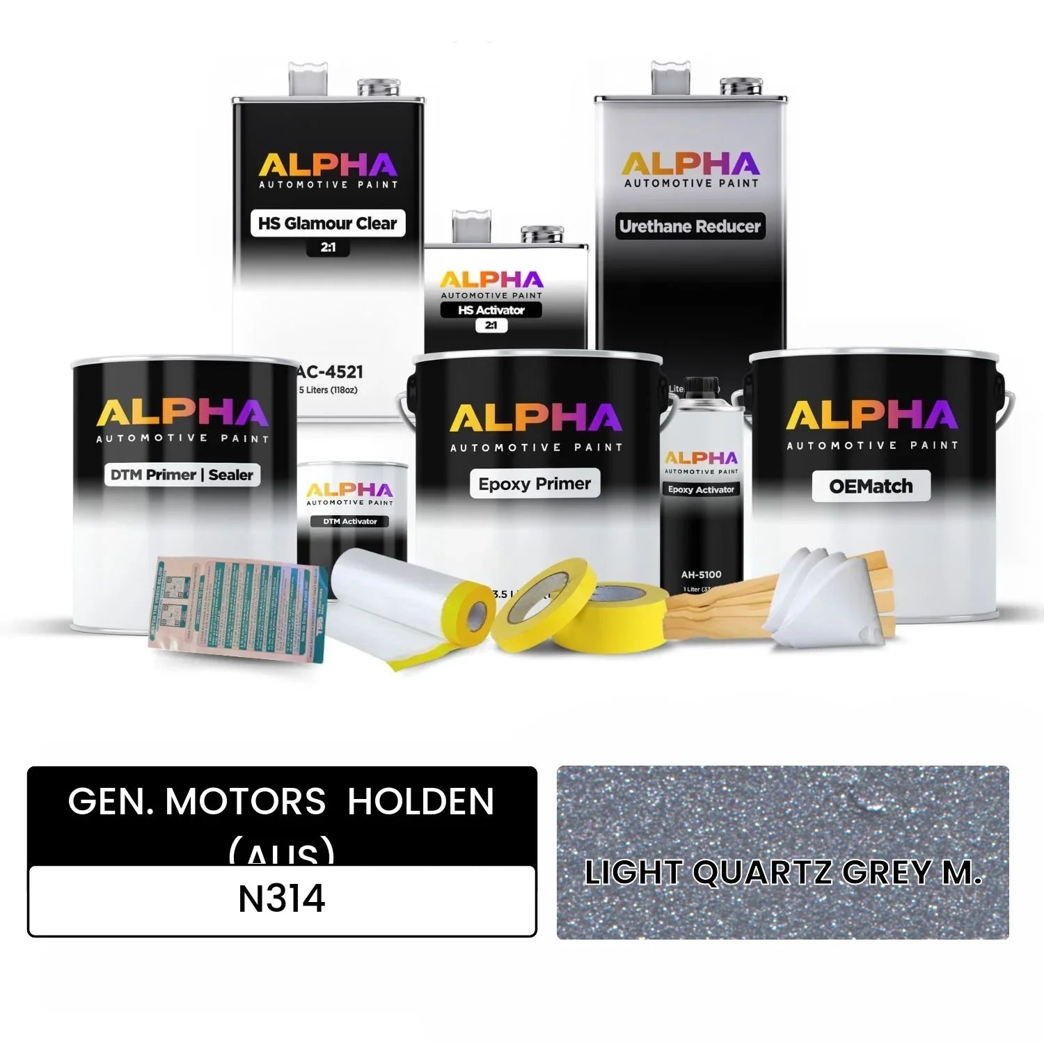 GEN. MOTORS  HOLDEN (AUS) LIGHT QUARTZ GREY M. N314 OEMatch Vehicle Paint Kit