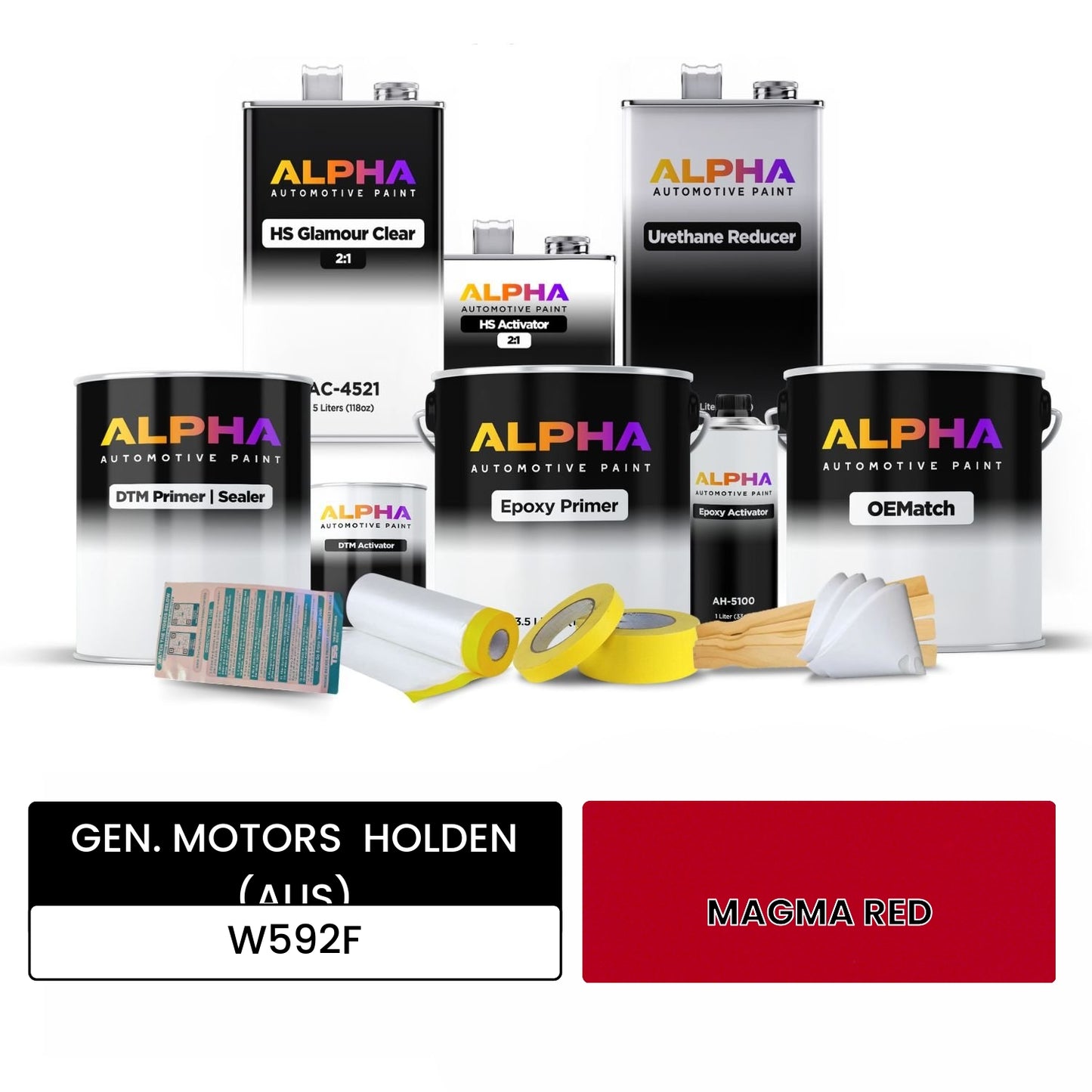 GEN. MOTORS  HOLDEN (AUS) MAGMA RED W592F OEMatch Vehicle Paint Kit
