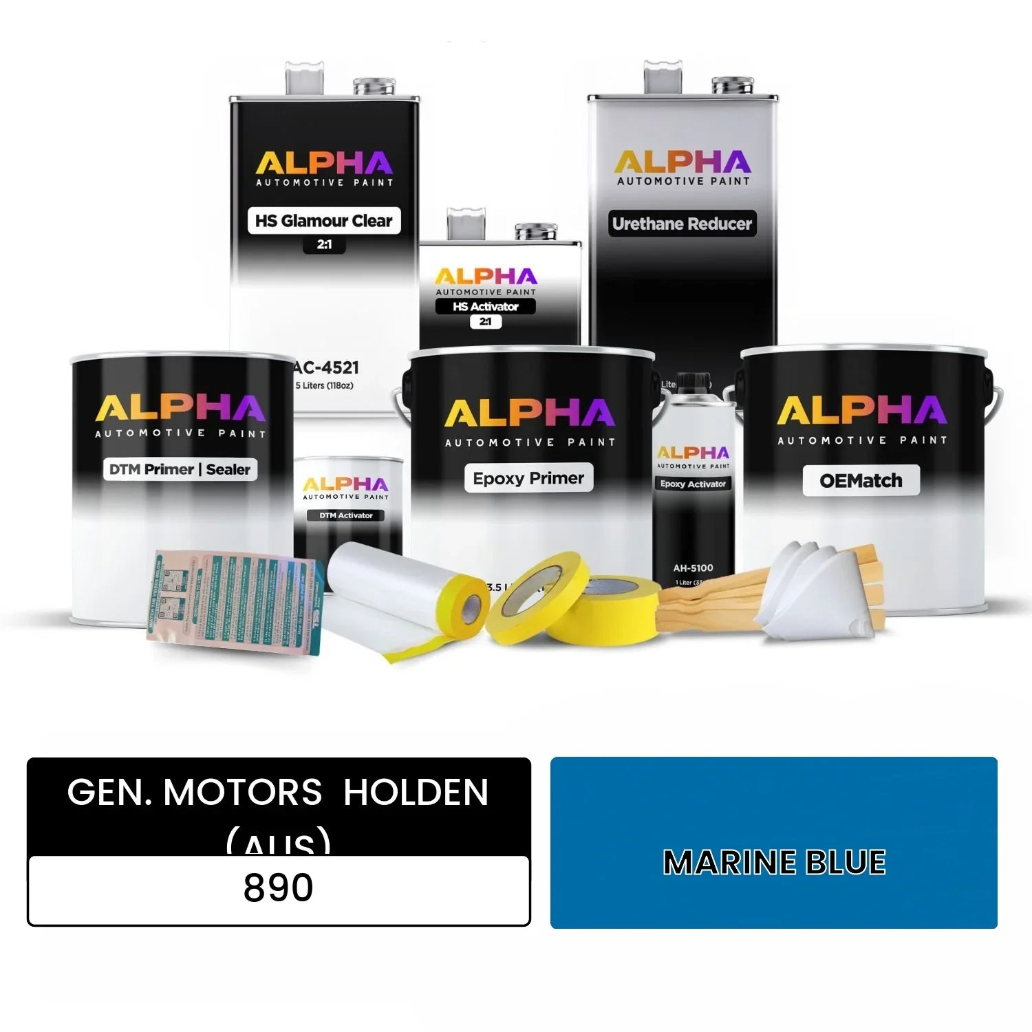 GEN. MOTORS  HOLDEN (AUS) MARINE BLUE 890 OEMatch Vehicle Paint Kit