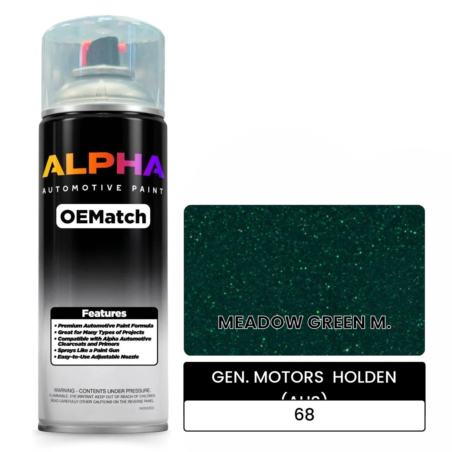 GEN. MOTORS  HOLDEN (AUS) MEADOW GREEN M. 68 OEMatch Spraycan