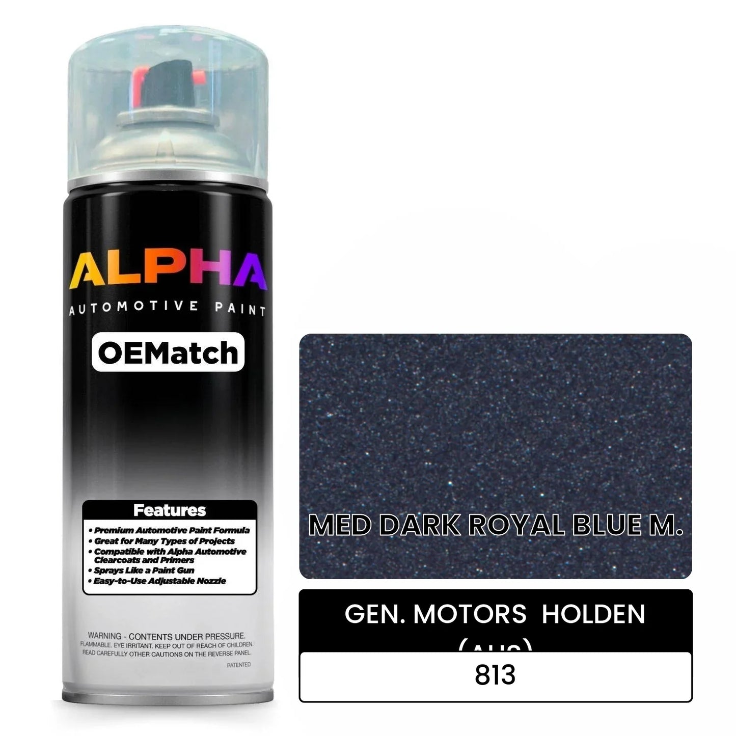 GEN. MOTORS  HOLDEN (AUS) MED DARK ROYAL BLUE M. 813 OEMatch Spraycan