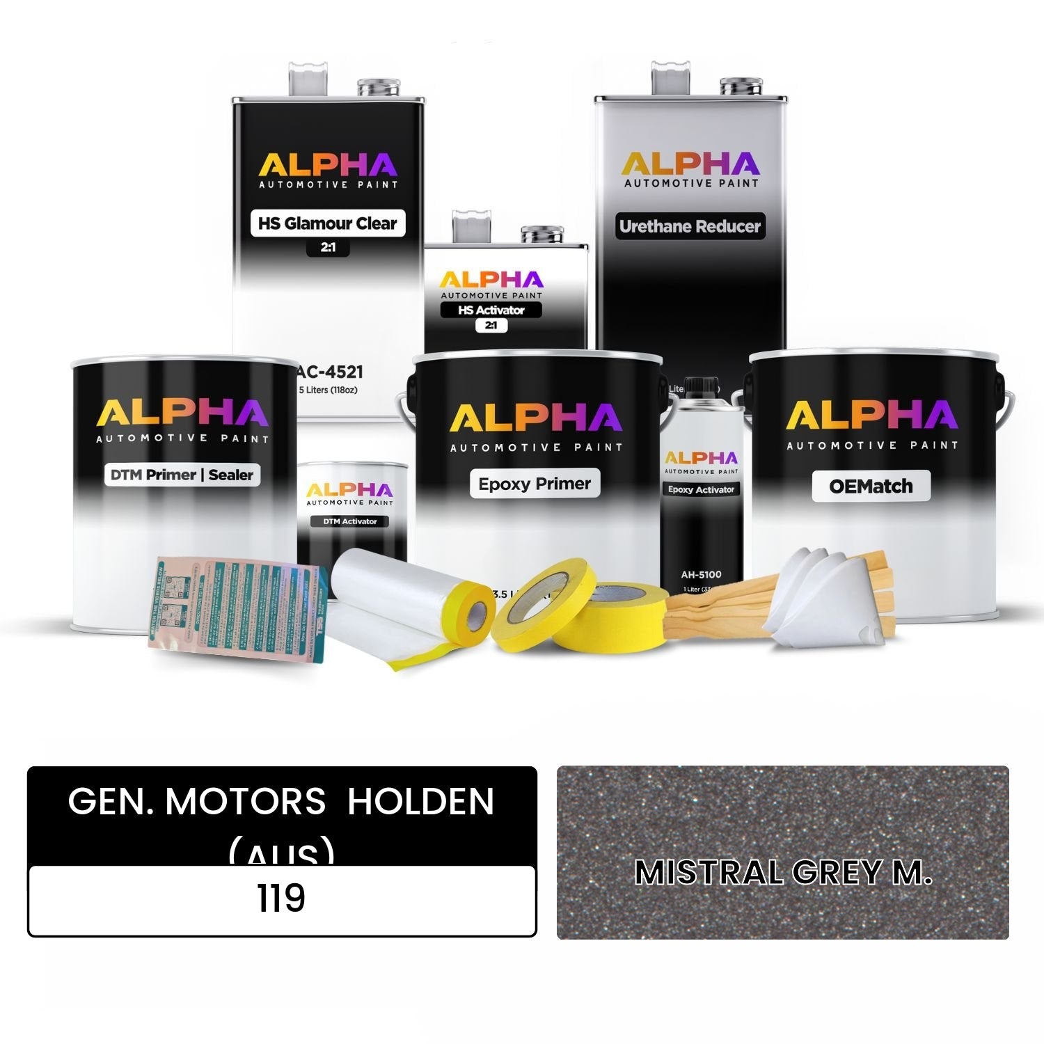 GEN. MOTORS  HOLDEN (AUS) MISTRAL GREY M. 119 OEMatch Vehicle Paint Kit