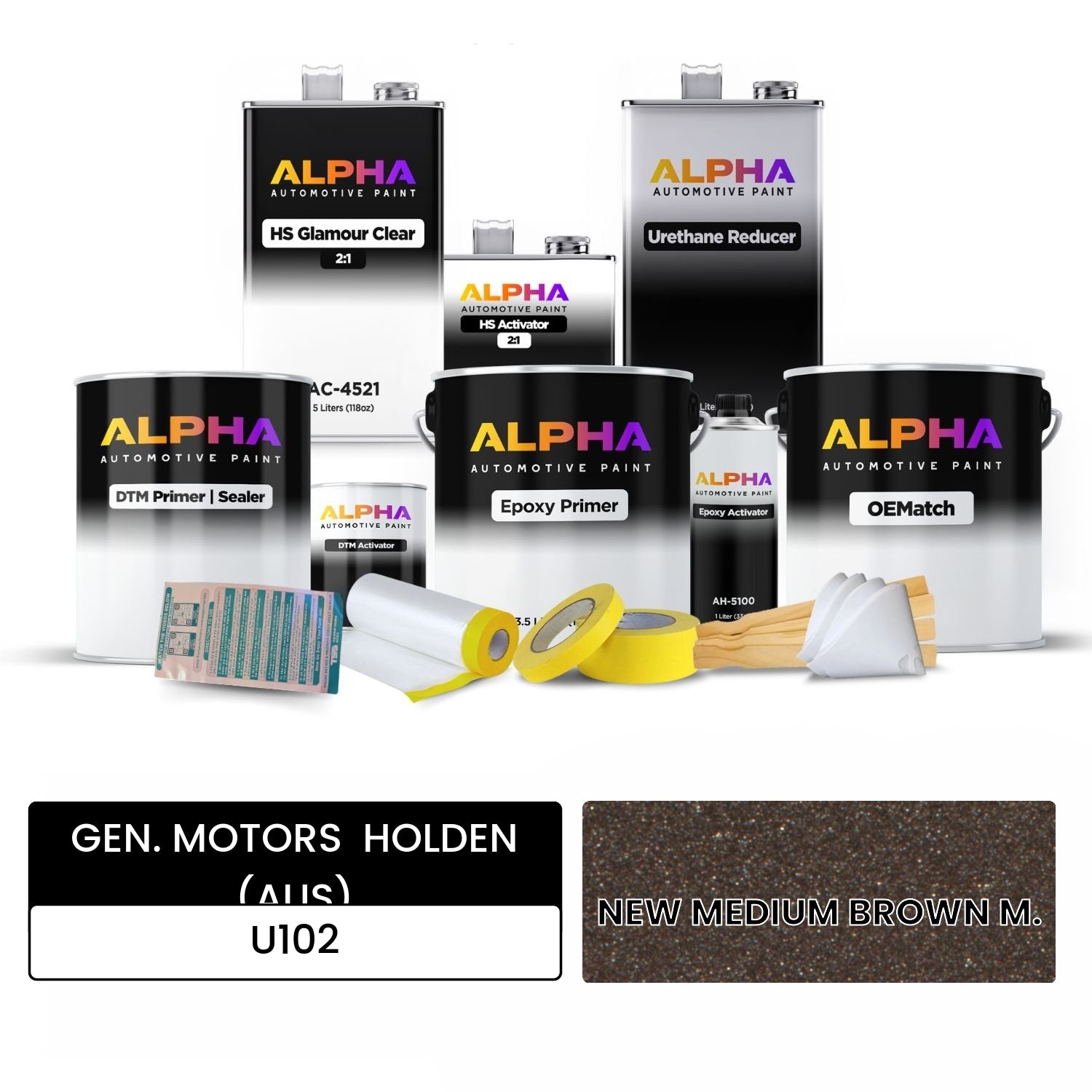 GEN. MOTORS  HOLDEN (AUS) NEW MEDIUM BROWN M. U102 OEMatch Vehicle Paint Kit
