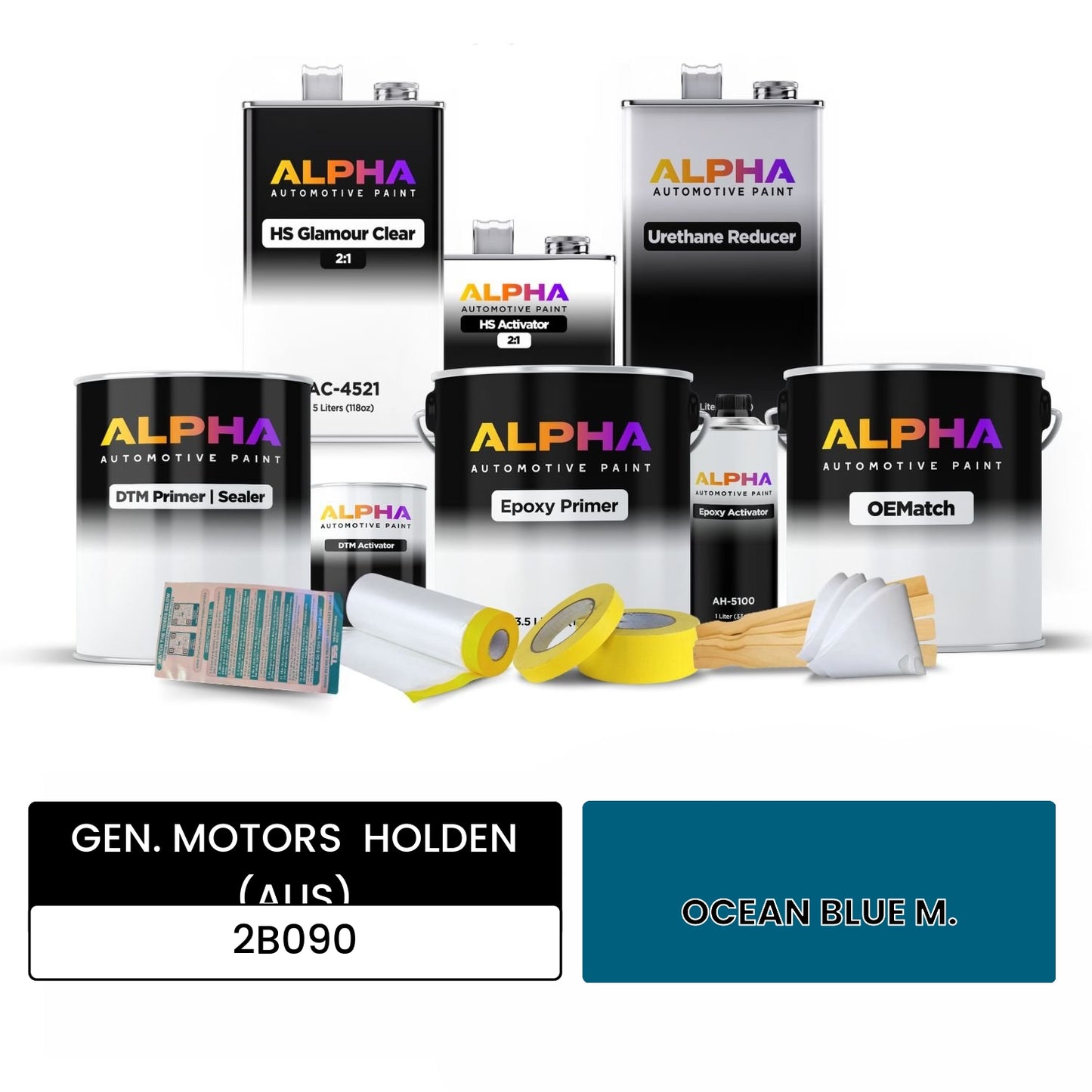 GEN. MOTORS  HOLDEN (AUS) OCEAN BLUE M. 2B090 OEMatch Vehicle Paint Kit