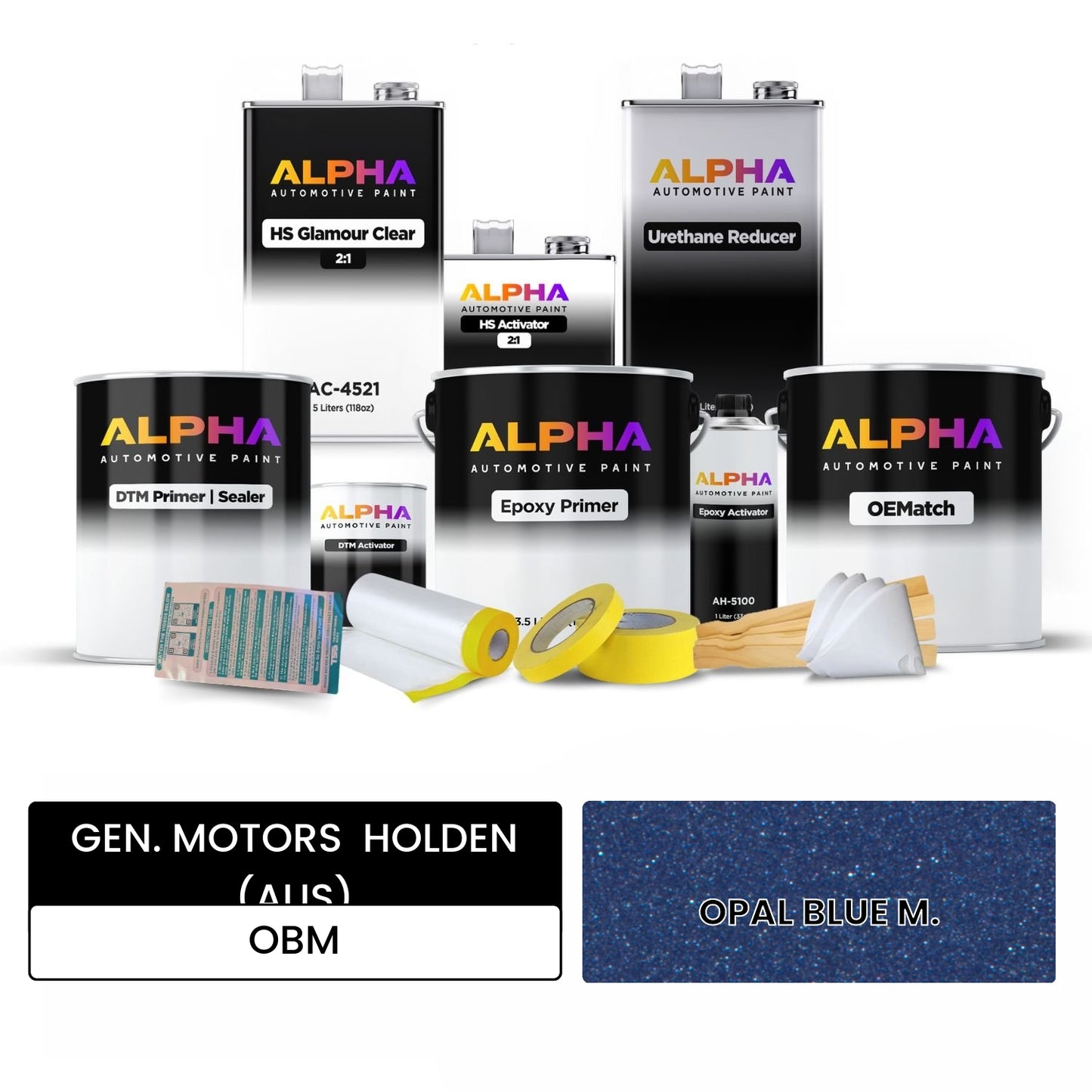 GEN. MOTORS  HOLDEN (AUS) OPAL BLUE M. OBM OEMatch Vehicle Paint Kit
