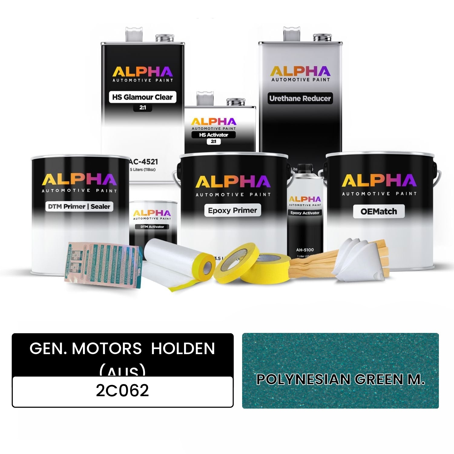 GEN. MOTORS  HOLDEN (AUS) POLYNESIAN GREEN M. 2C062 OEMatch Vehicle Paint Kit