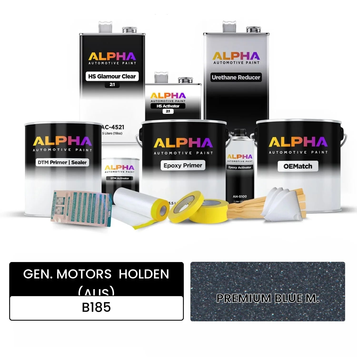 GEN. MOTORS  HOLDEN (AUS) PREMIUM BLUE M. B185 OEMatch Vehicle Paint Kit
