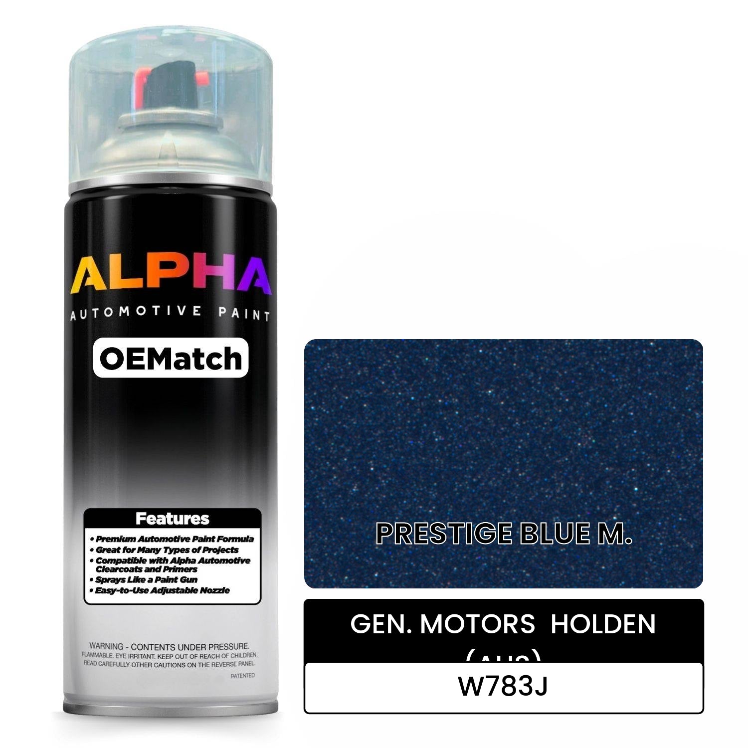 GEN. MOTORS  HOLDEN (AUS) PRESTIGE BLUE M. W783J OEMatch Spraycan