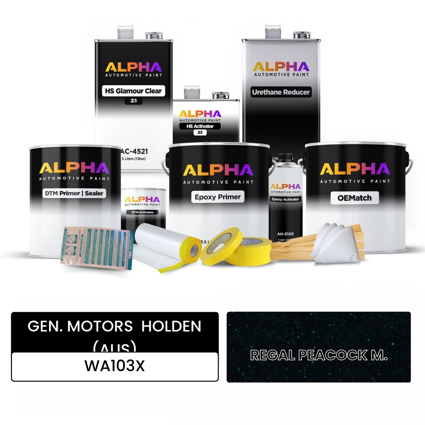 GEN. MOTORS  HOLDEN (AUS) REGAL PEACOCK M. WA103X OEMatch Vehicle Paint Kit