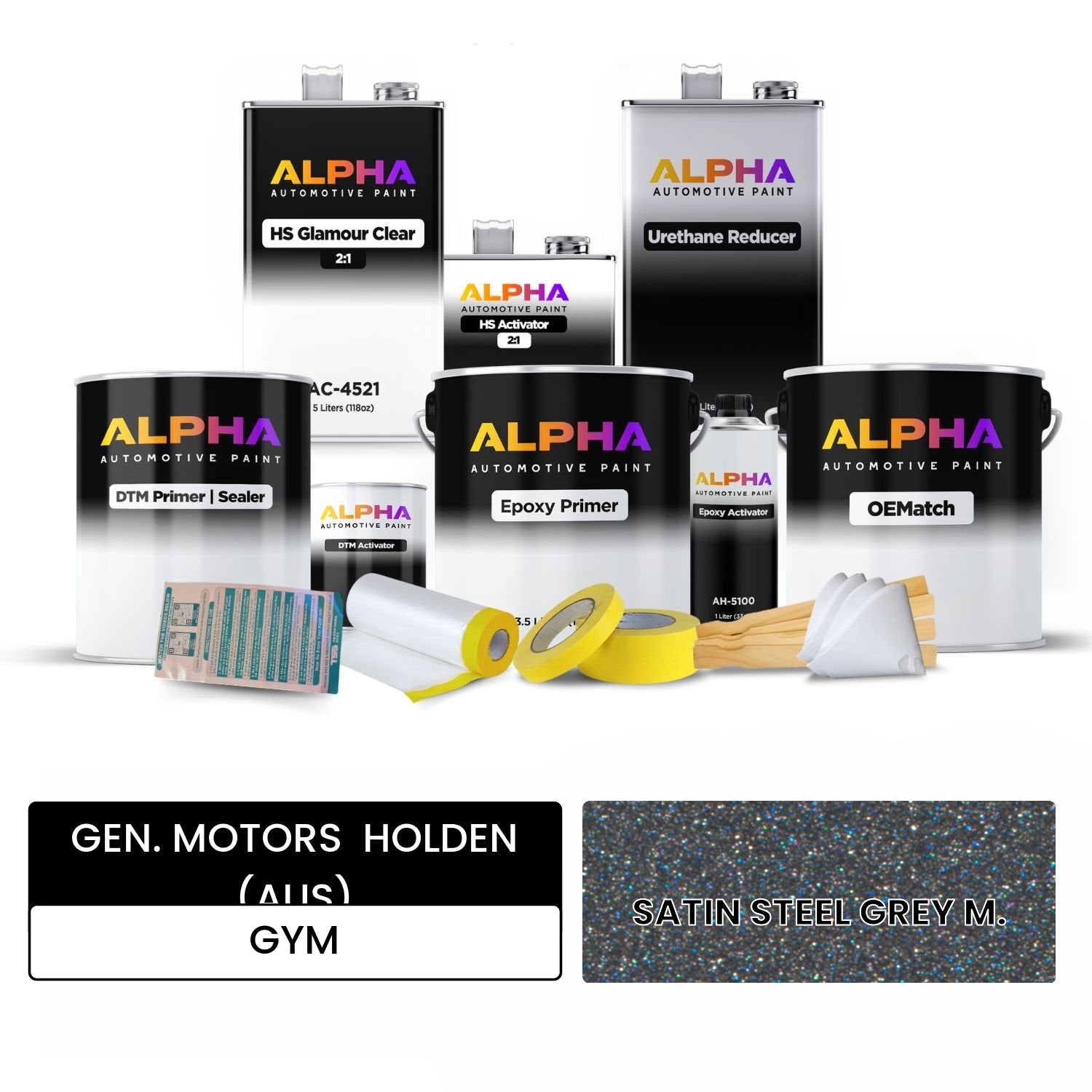 GEN. MOTORS  HOLDEN (AUS) SATIN STEEL GREY M. GYM OEMatch Vehicle Paint Kit