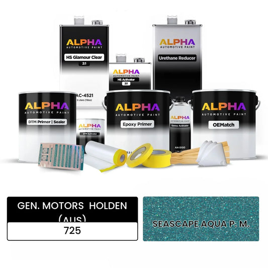 GEN. MOTORS  HOLDEN (AUS) SEASCAPE AQUA P. M. 725 OEMatch Vehicle Paint Kit
