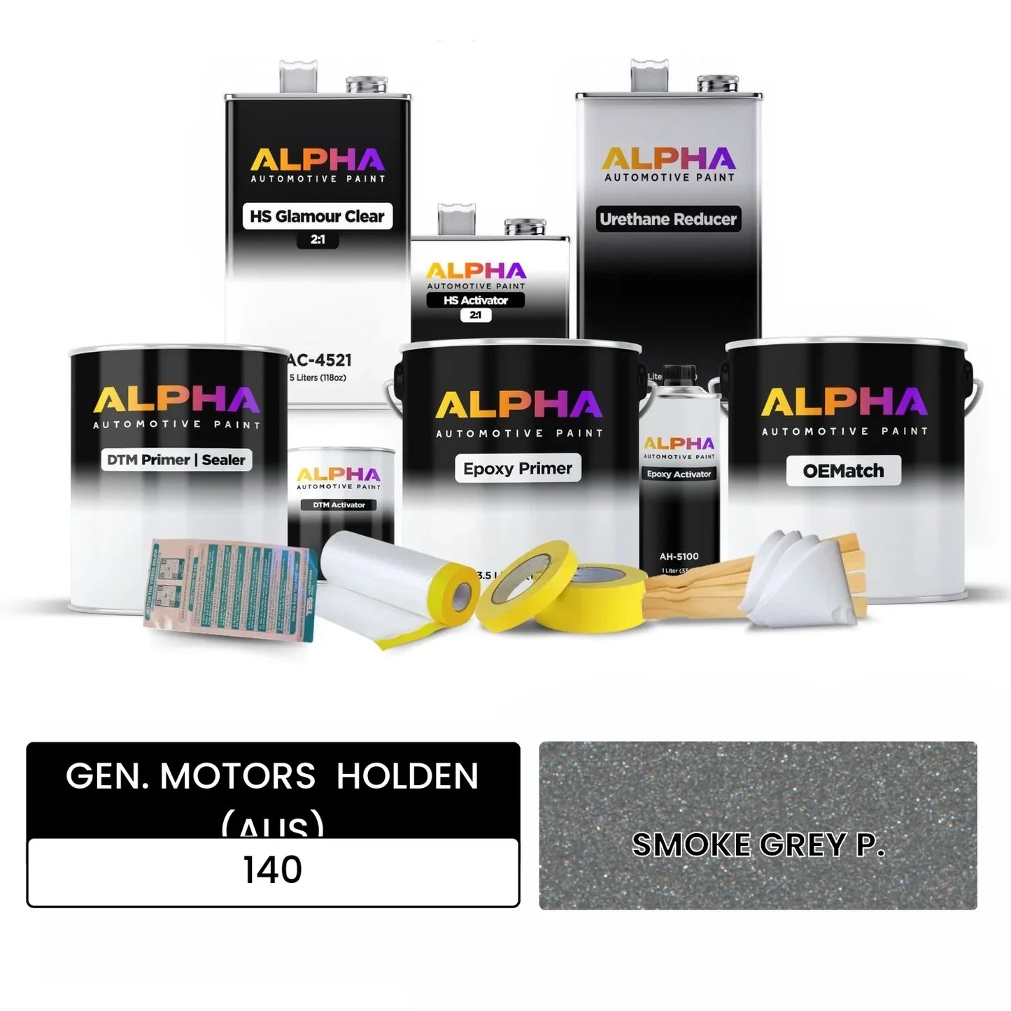 GEN. MOTORS  HOLDEN (AUS) SMOKE GREY P. 140 OEMatch Vehicle Paint Kit