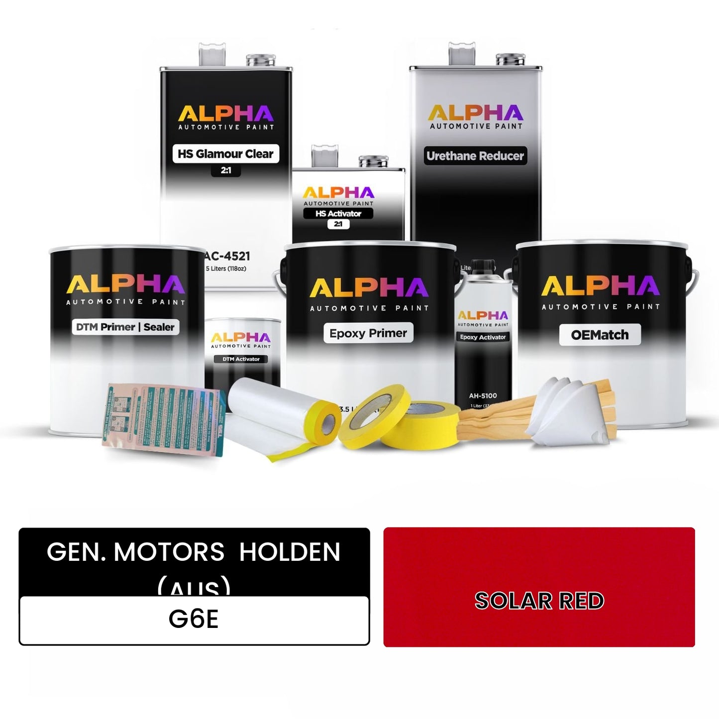 GEN. MOTORS  HOLDEN (AUS) SOLAR RED G6E OEMatch Vehicle Paint Kit