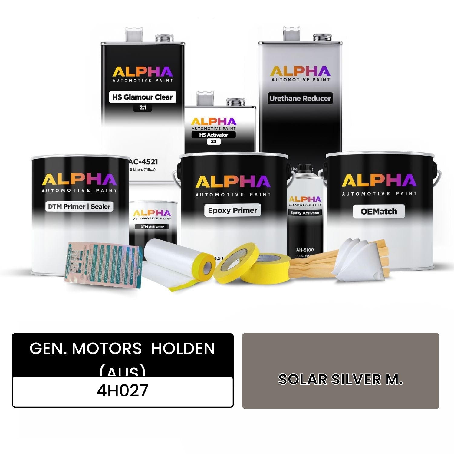 GEN. MOTORS  HOLDEN (AUS) SOLAR SILVER M. 4H027 OEMatch Vehicle Paint Kit