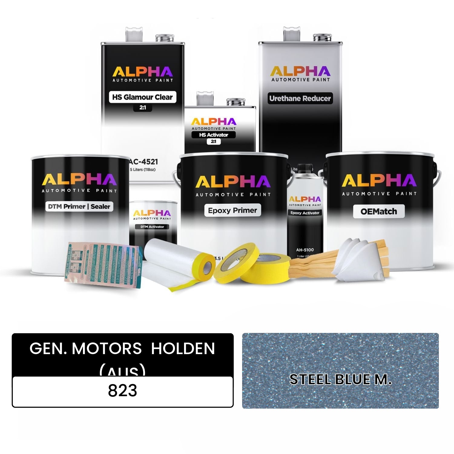 GEN. MOTORS  HOLDEN (AUS) STEEL BLUE M. 823 OEMatch Vehicle Paint Kit