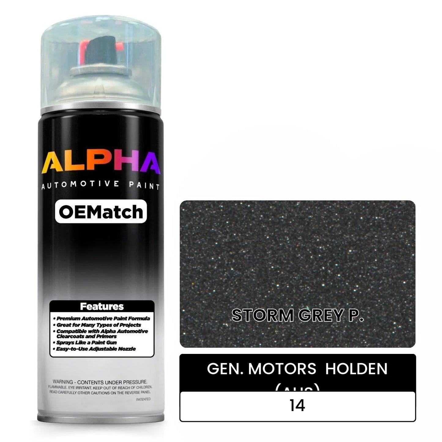 GEN. MOTORS  HOLDEN (AUS) STORM GREY P. 14 OEMatch Spraycan