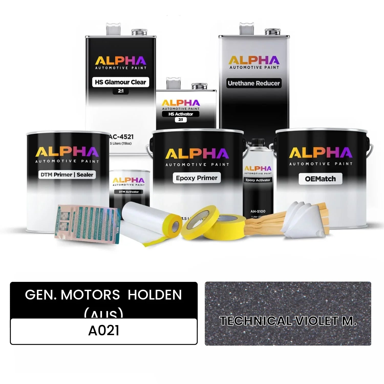 GEN. MOTORS  HOLDEN (AUS) TECHNICAL VIOLET M. A021 OEMatch Vehicle Paint Kit