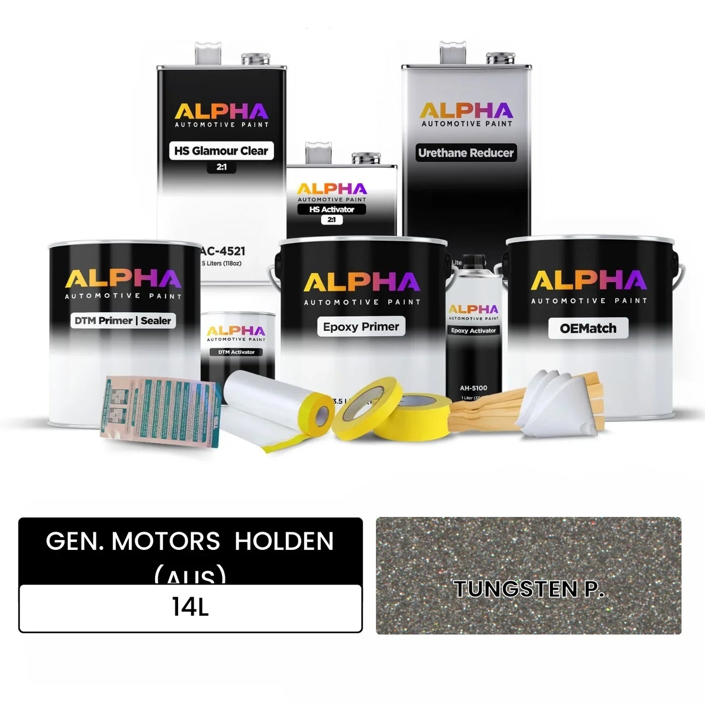 GEN. MOTORS  HOLDEN (AUS) TUNGSTEN P. 14L OEMatch Vehicle Paint Kit