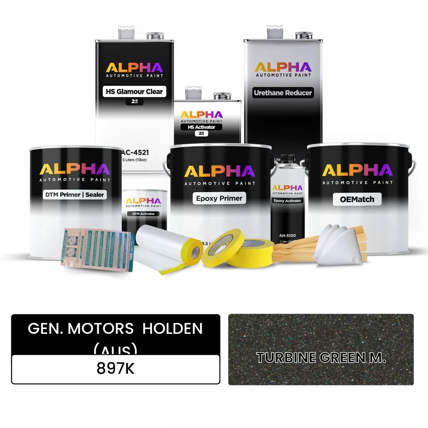 GEN. MOTORS  HOLDEN (AUS) TURBINE GREEN M. 897K OEMatch Vehicle Paint Kit