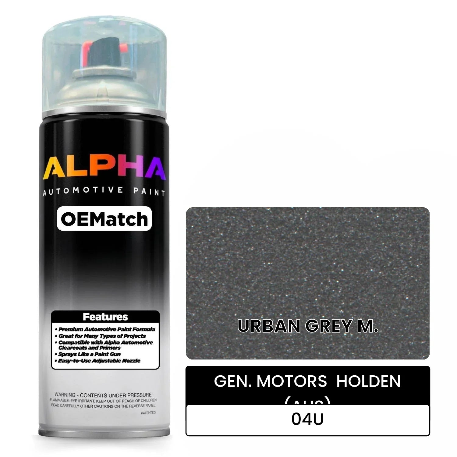 GEN. MOTORS  HOLDEN (AUS) URBAN GREY M. 04U OEMatch Spraycan