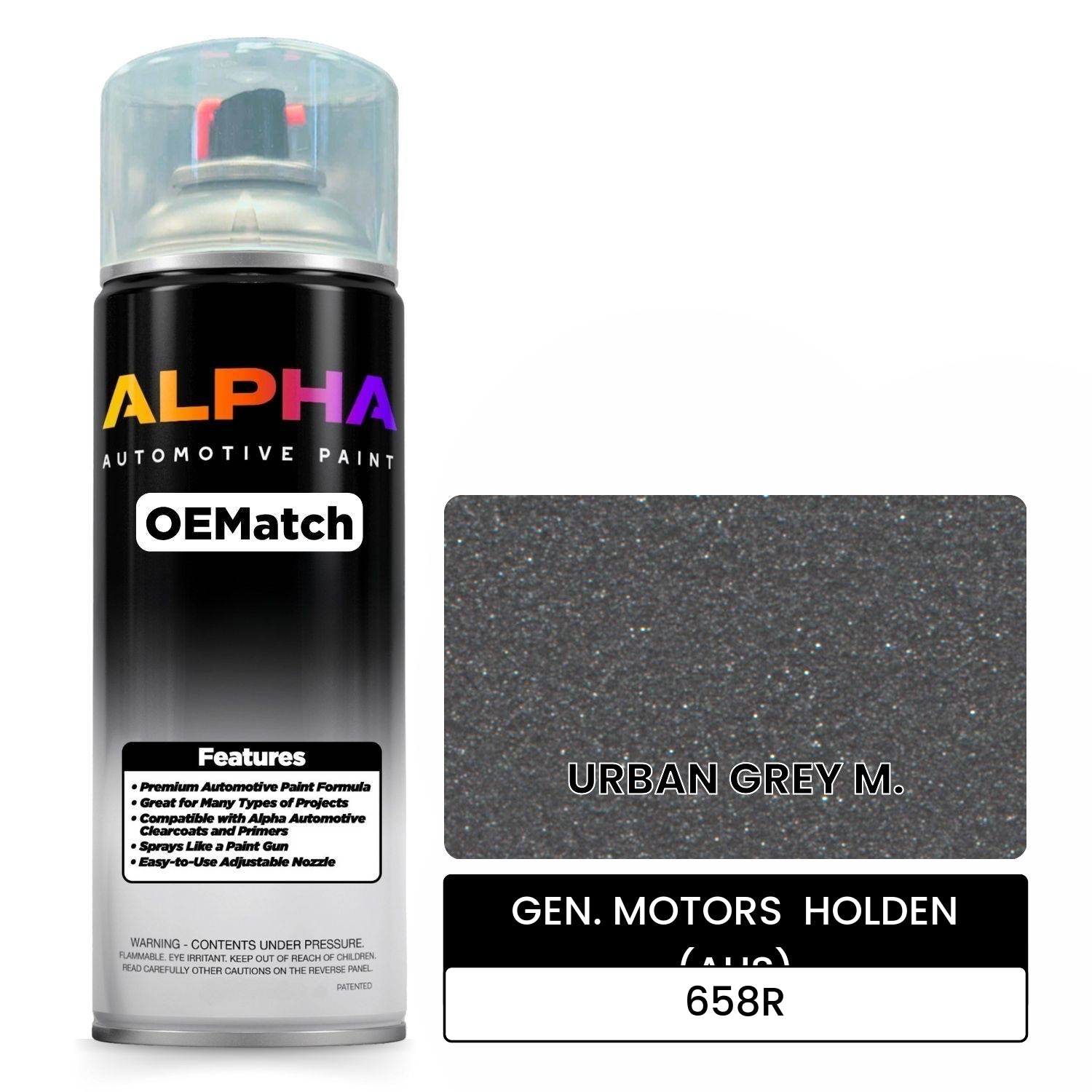 GEN. MOTORS  HOLDEN (AUS) URBAN GREY M. 658R OEMatch Spraycan