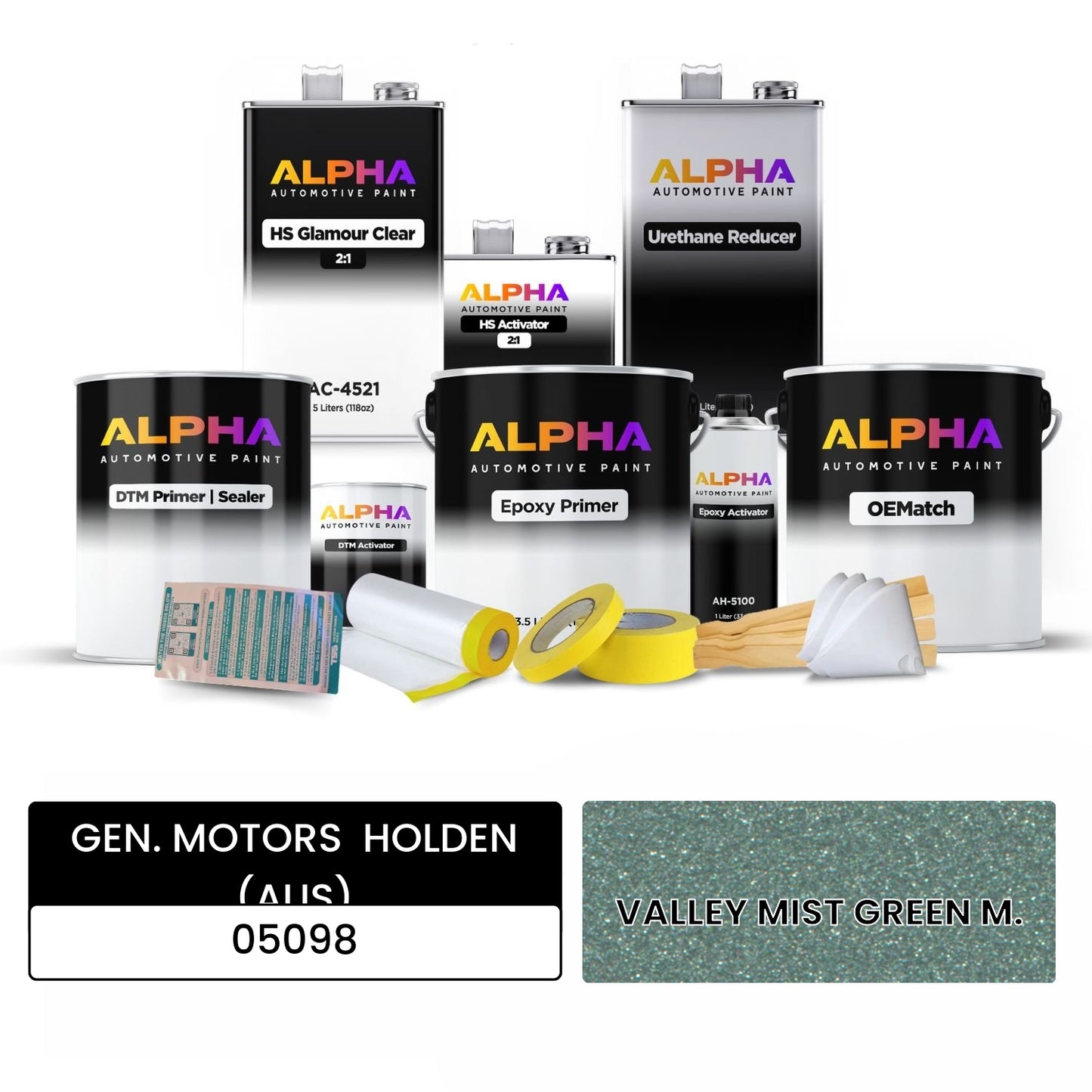 GEN. MOTORS  HOLDEN (AUS) VALLEY MIST GREEN M. 05098 OEMatch Vehicle Paint Kit