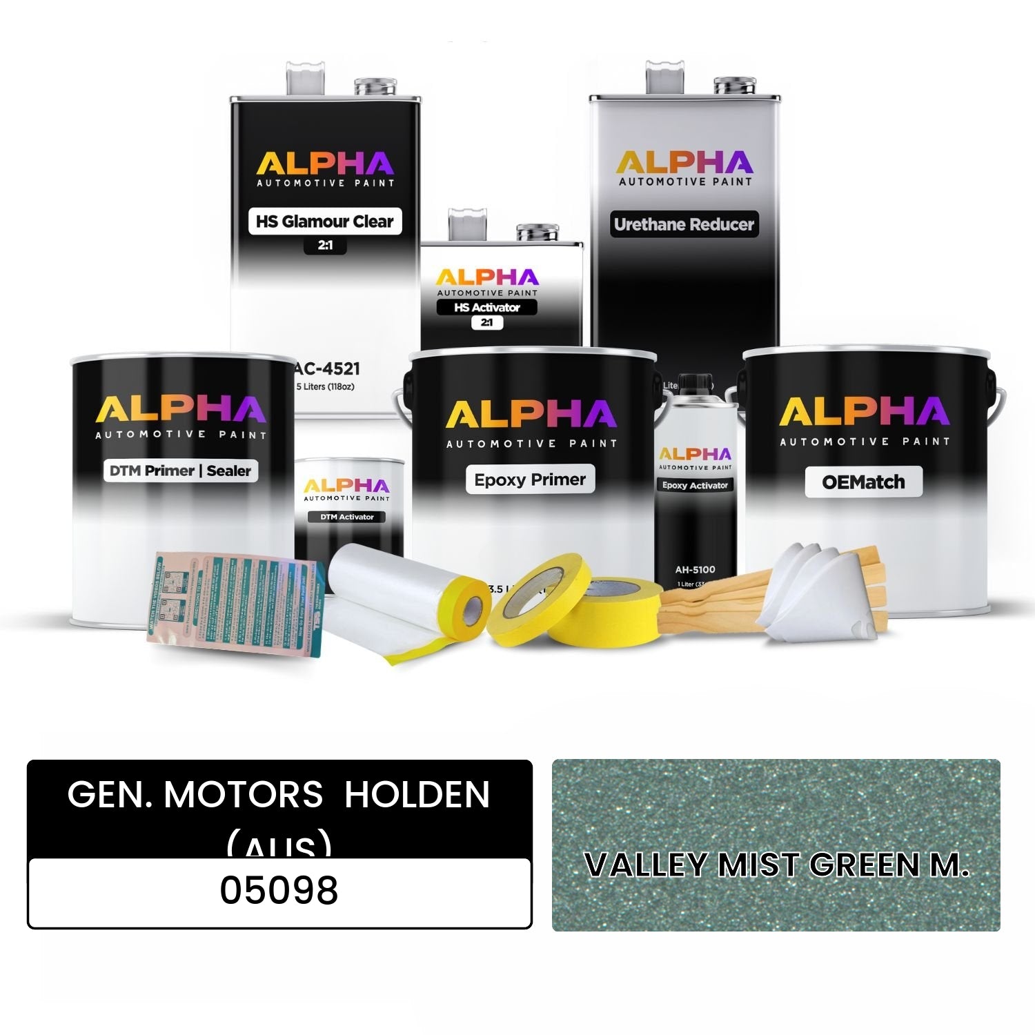 GEN. MOTORS  HOLDEN (AUS) VALLEY MIST GREEN M. 05098 OEMatch Vehicle Paint Kit