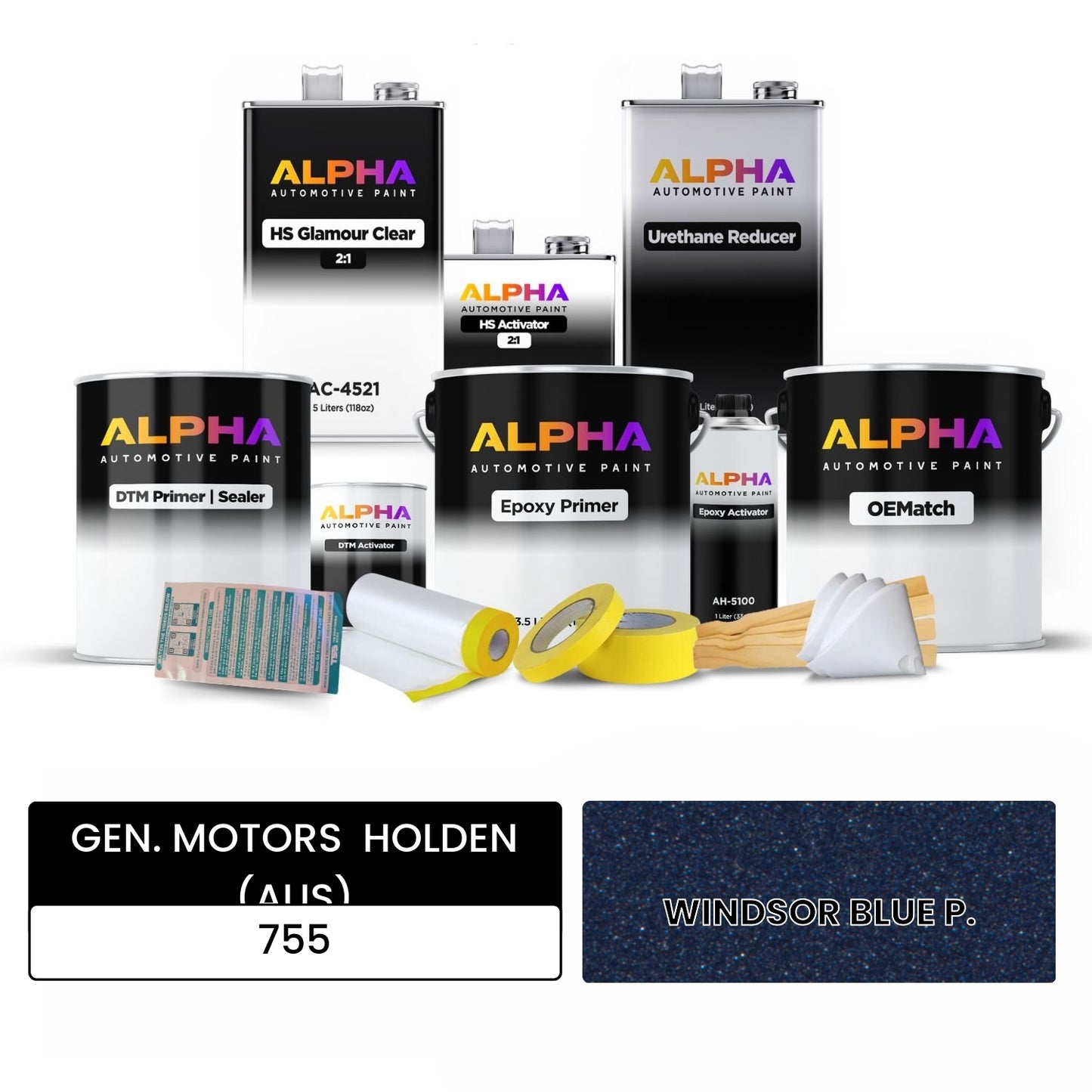 GEN. MOTORS  HOLDEN (AUS) WINDSOR BLUE P. 755 OEMatch Vehicle Paint Kit