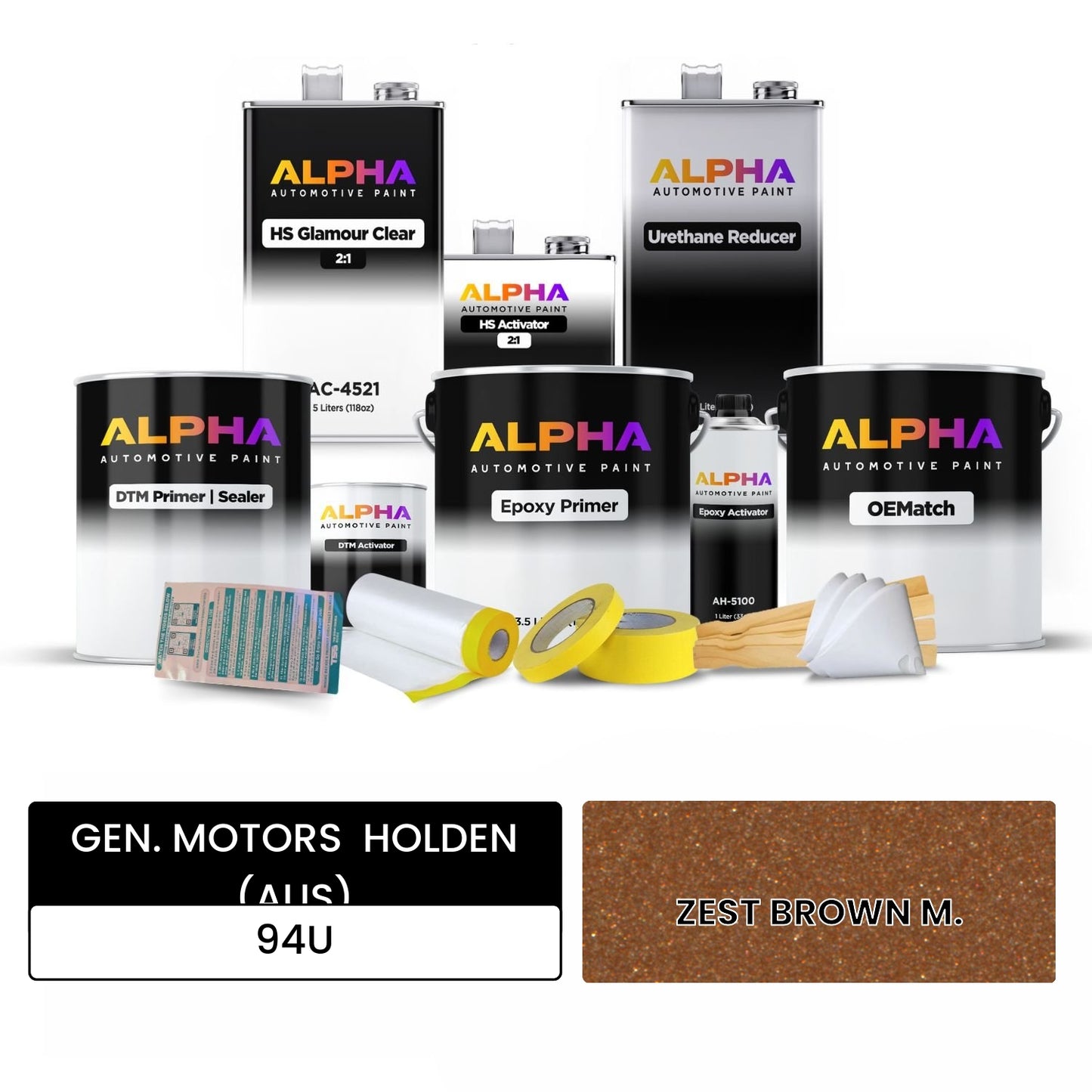 GEN. MOTORS  HOLDEN (AUS) ZEST BROWN M. 94U OEMatch Vehicle Paint Kit