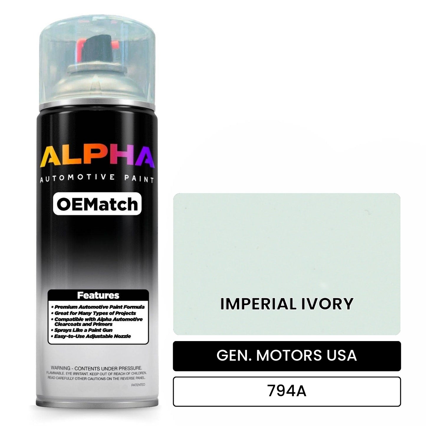 GEN. MOTORS USA IMPERIAL IVORY 794A OEMatch Spraycan