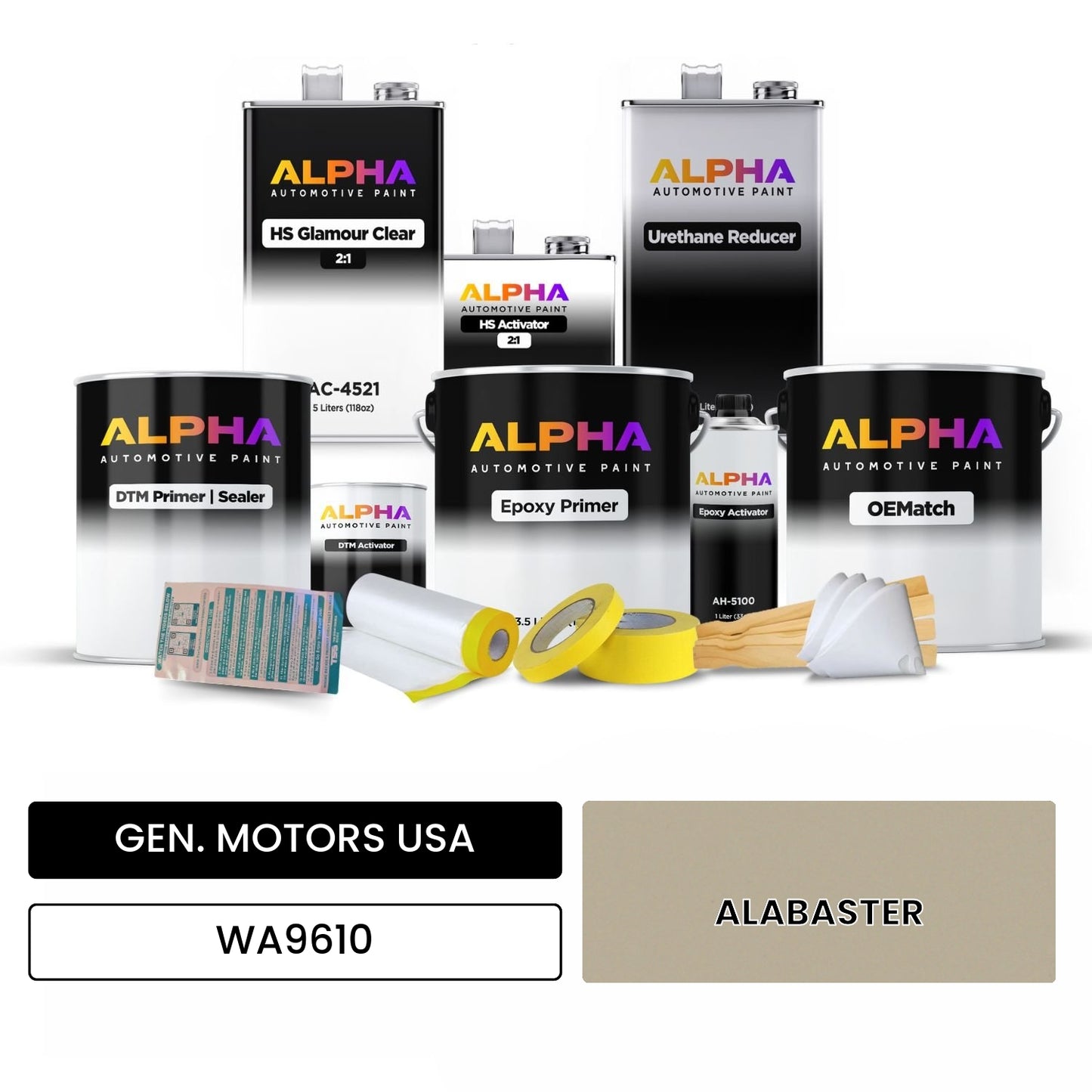 GEN. MOTORS USA ALABASTER WA9610 OEMatch Vehicle Paint Kit