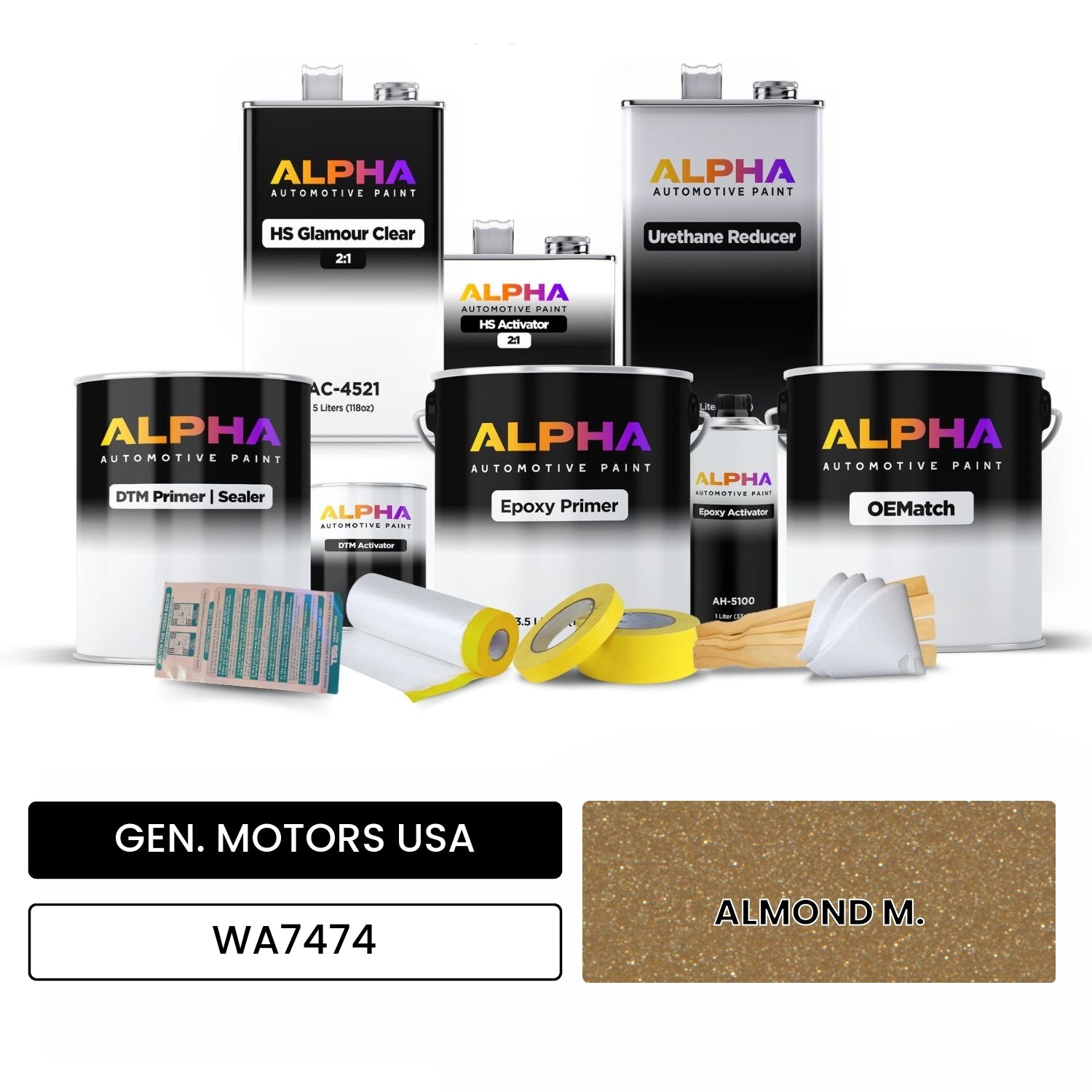 GEN. MOTORS USA ALMOND M. WA7474 OEMatch Vehicle Paint Kit