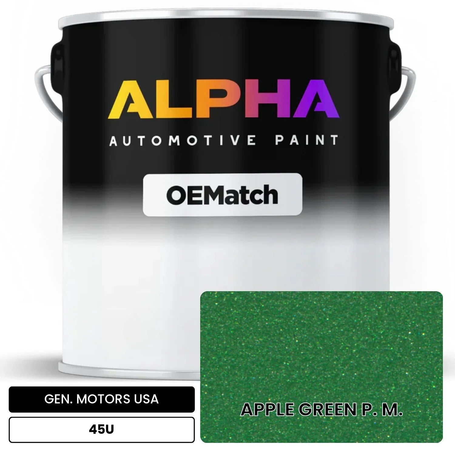GEN. MOTORS USA APPLE GREEN P. M. 45U OEMatch Basecoat