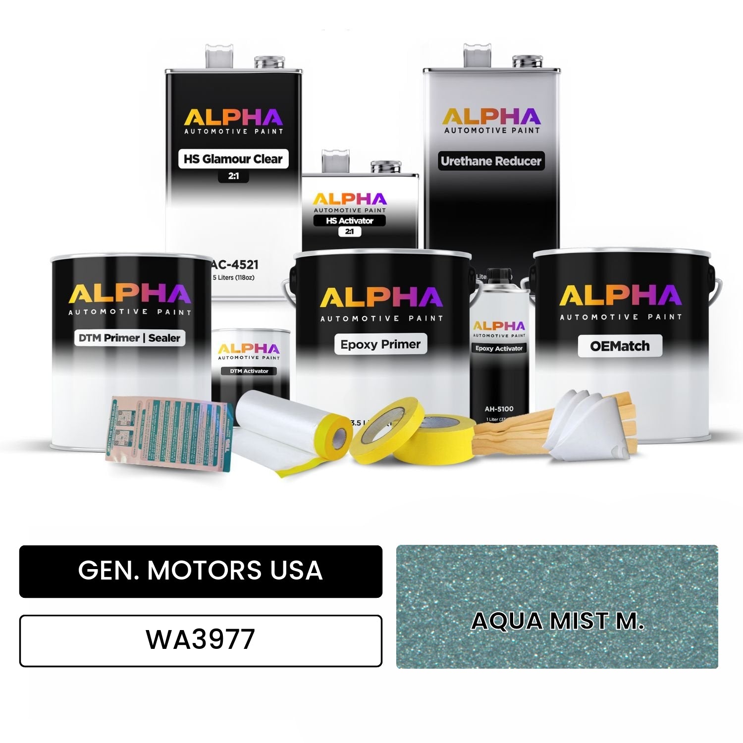 GEN. MOTORS USA AQUA MIST M. WA3977 OEMatch Vehicle Paint Kit