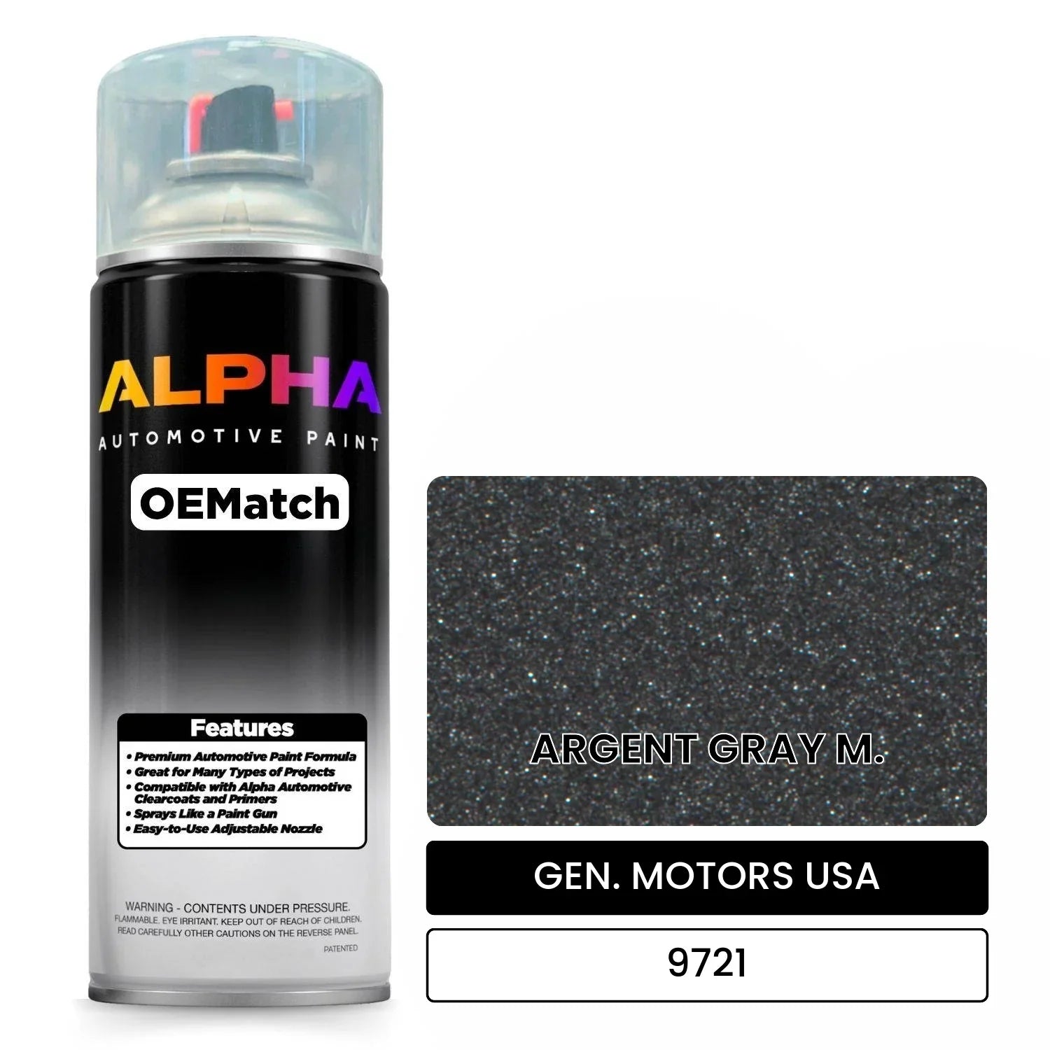 GEN. MOTORS USA ARGENT GRAY M. 9721 OEMatch Spraycan