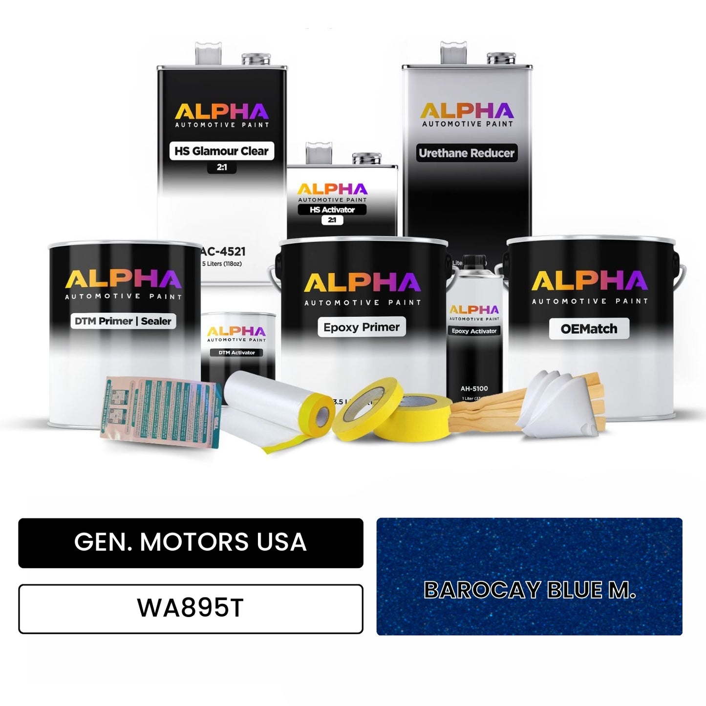 GEN. MOTORS USA BAROCAY BLUE M. WA895T OEMatch Vehicle Paint Kit